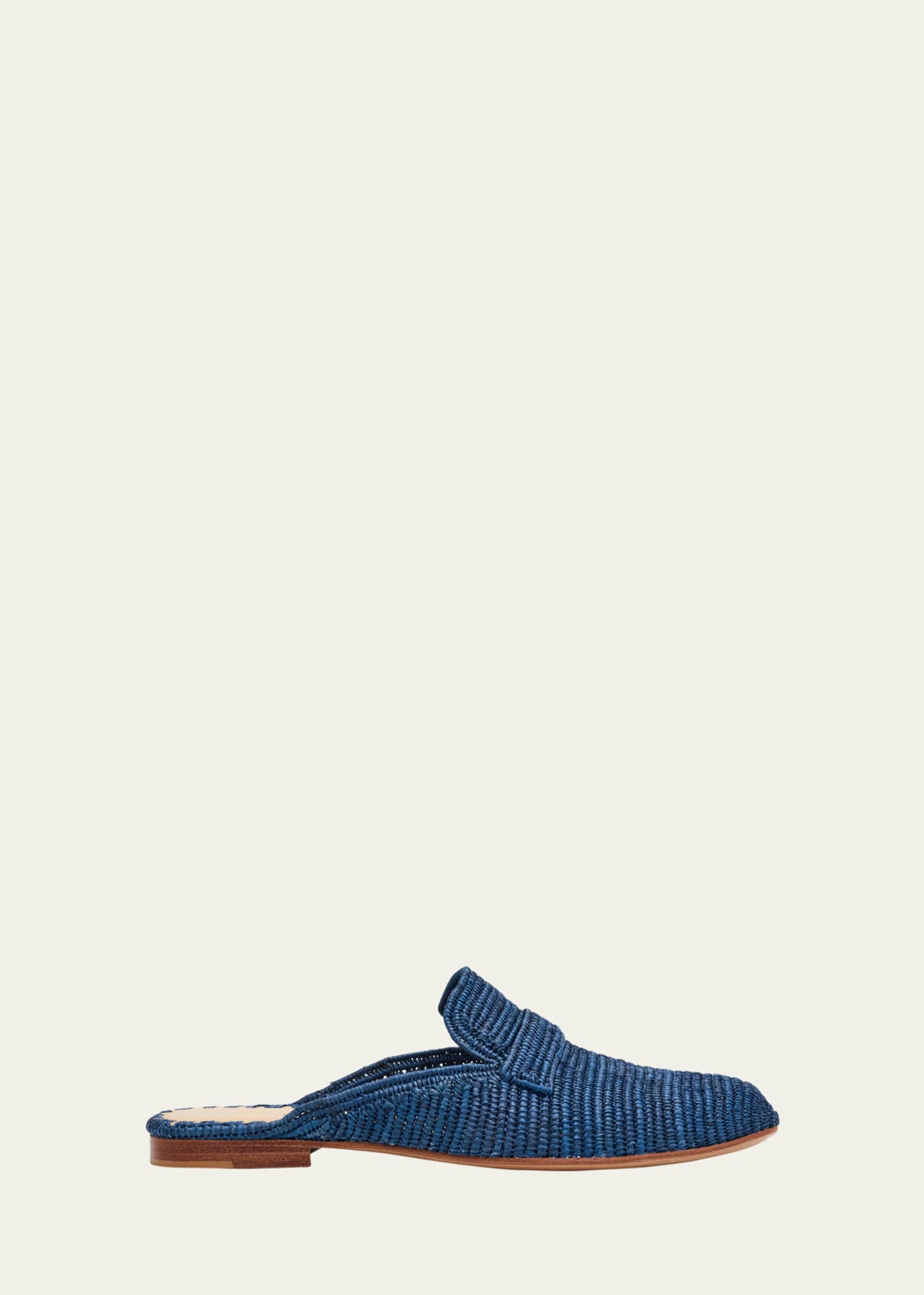 Carrie Forbes Tapa Woven Raffia Loafer Mules Image 1 of 6