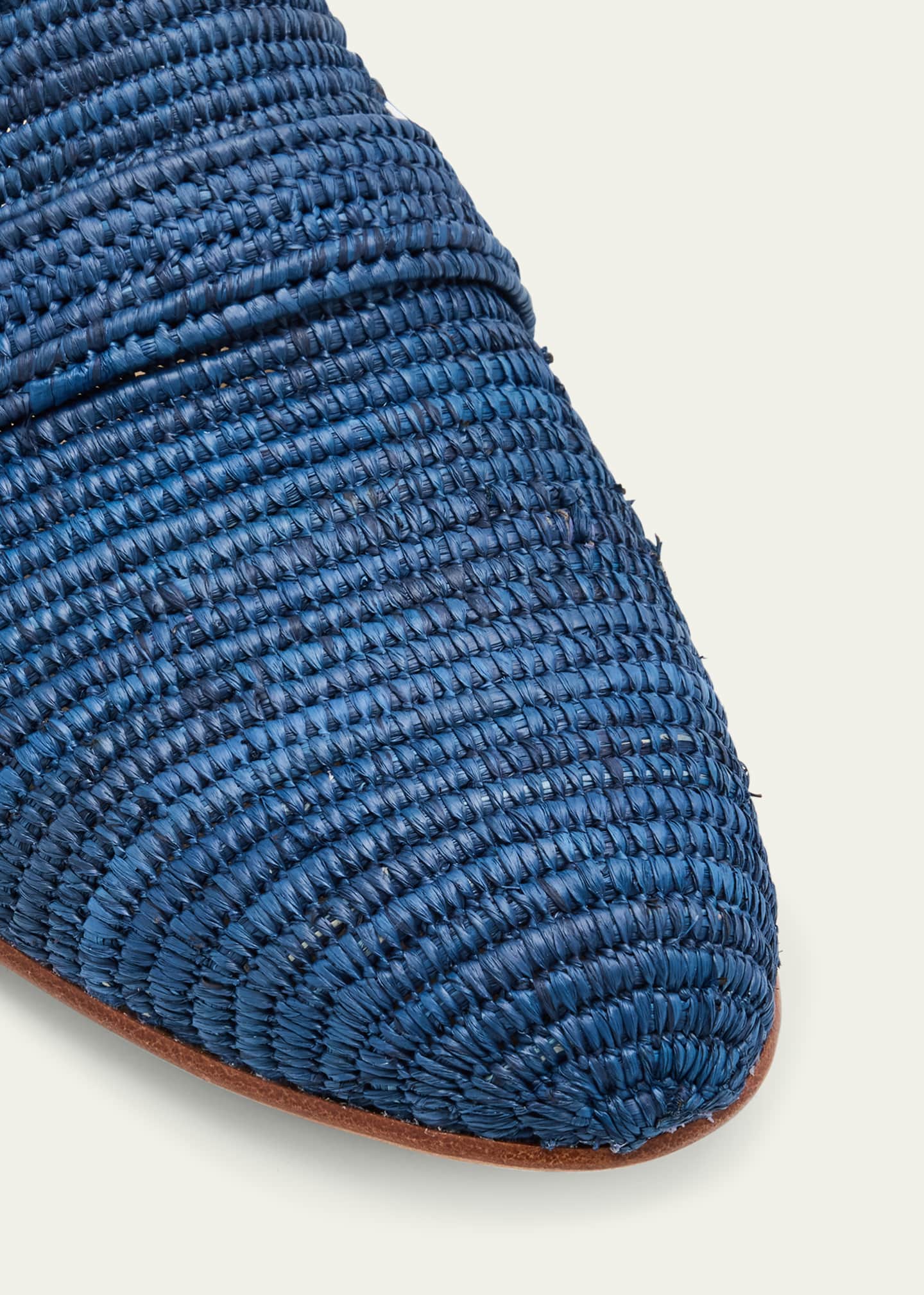 Carrie Forbes Tapa Woven Raffia Loafer Mules Image 5 of 6