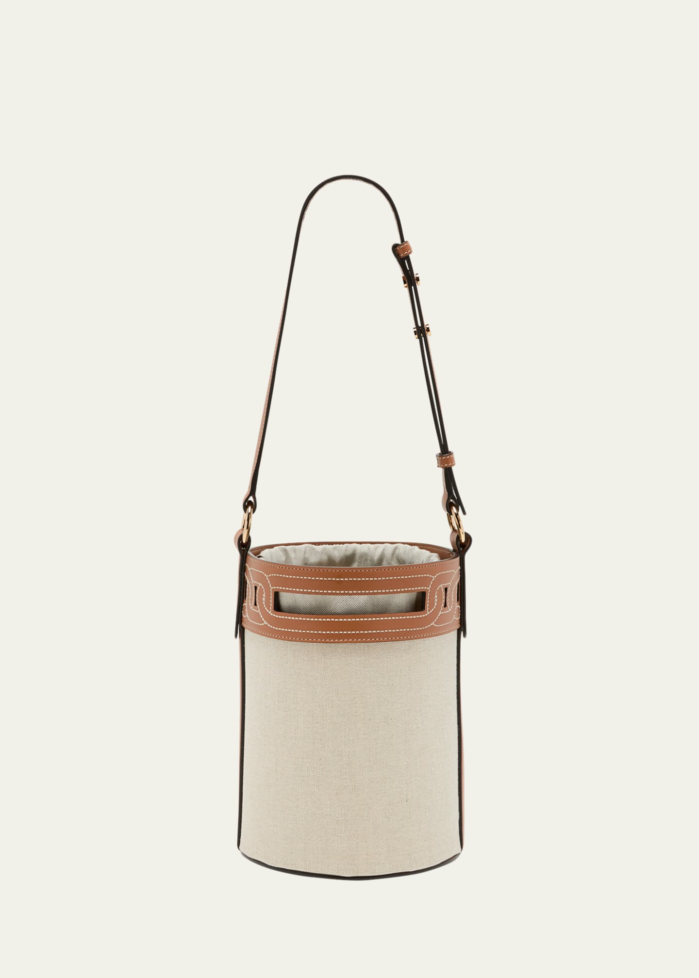 Tod's Drawstring Canvas & Leather Bucket Bag - Bergdorf Goodman