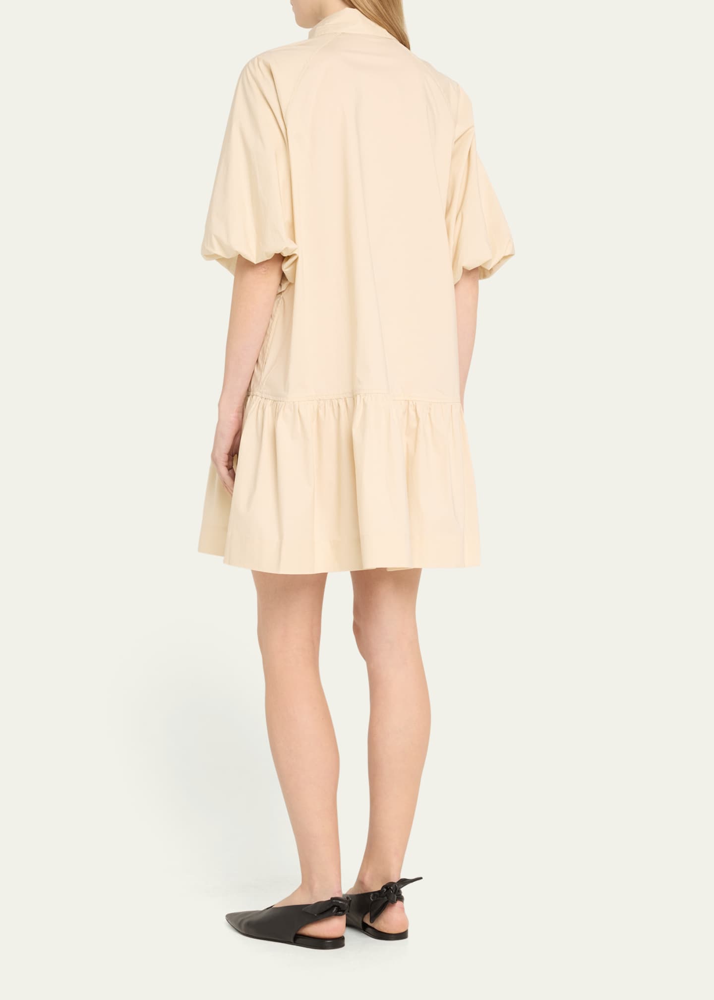 SIMKHAI Crissy Puff-Sleeve Cotton Poplin Mini Shirtdress - Bergdorf Goodman
