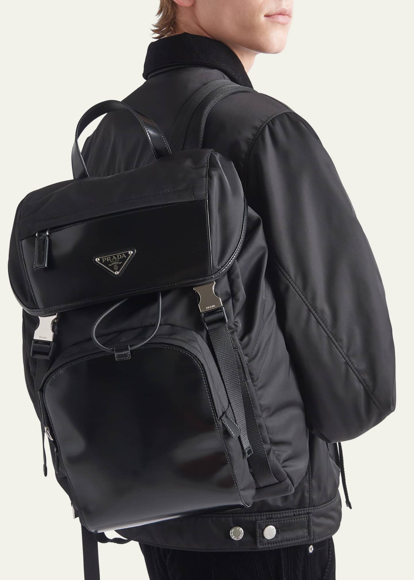 Prada laptop backpack shop