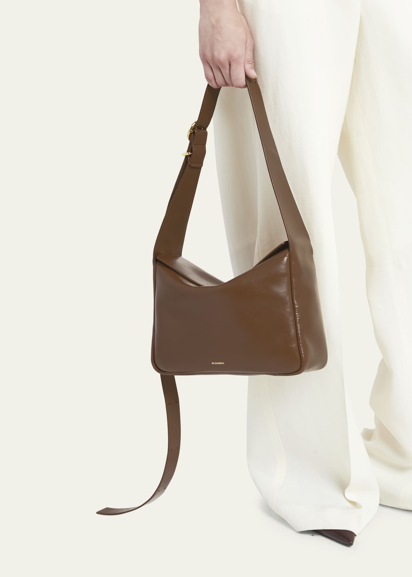 Leather flap over shoulder bag hot sale