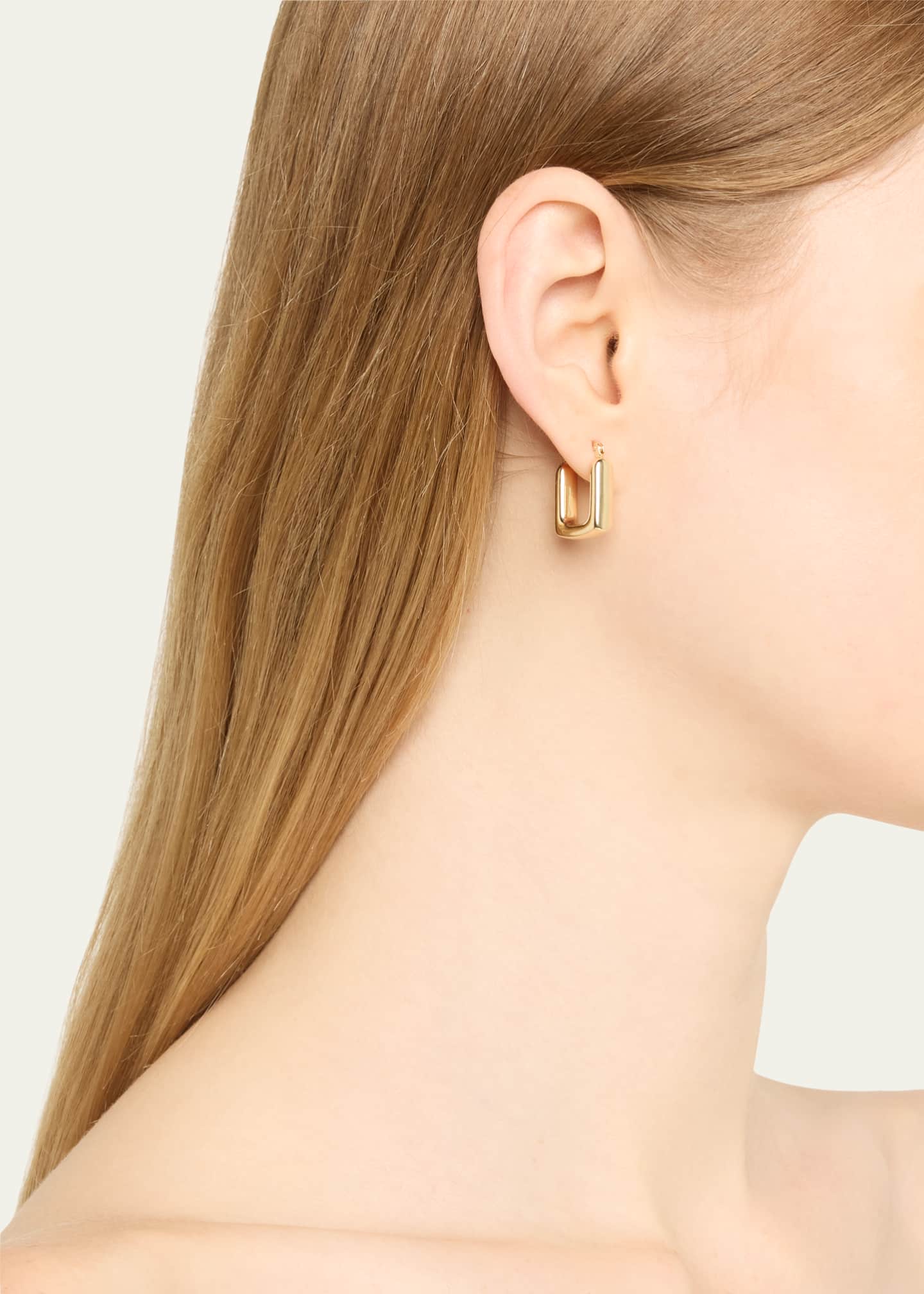 V.BELLAN 14K Yellow Gold Small Square Hoop Earrings Image 2 of 4