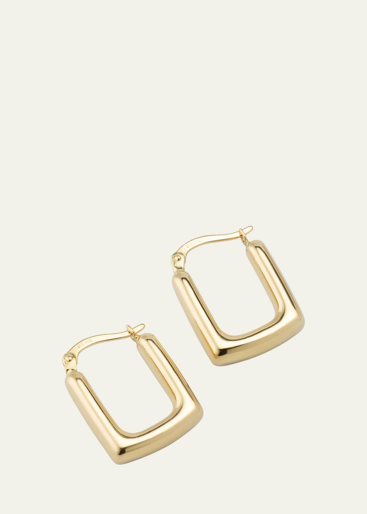 V.BELLAN 14K Yellow Gold Small Square Hoop Earrings Image 3 of 4