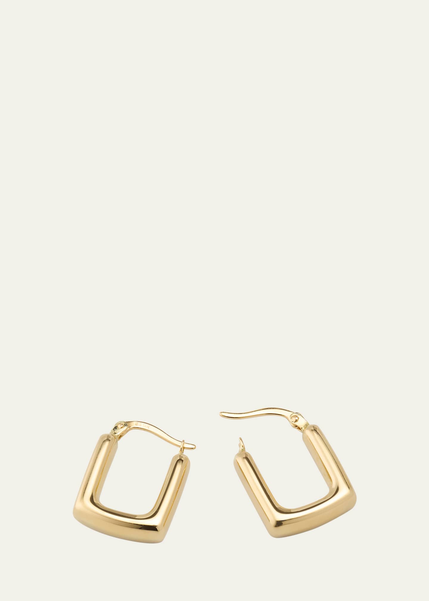 V.BELLAN 14K Yellow Gold Small Square Hoop Earrings Image 4 of 4