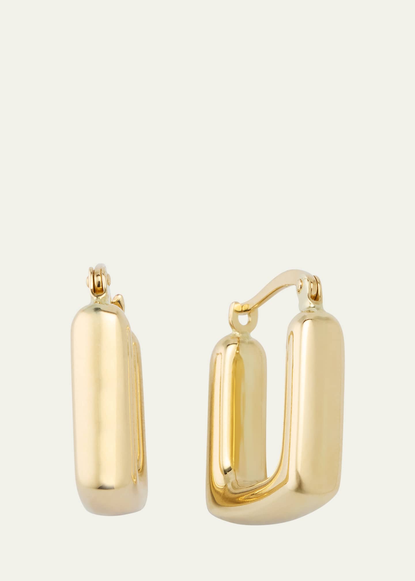 V.BELLAN 14K Yellow Gold Small Square Hoop Earrings Image 1 of 4