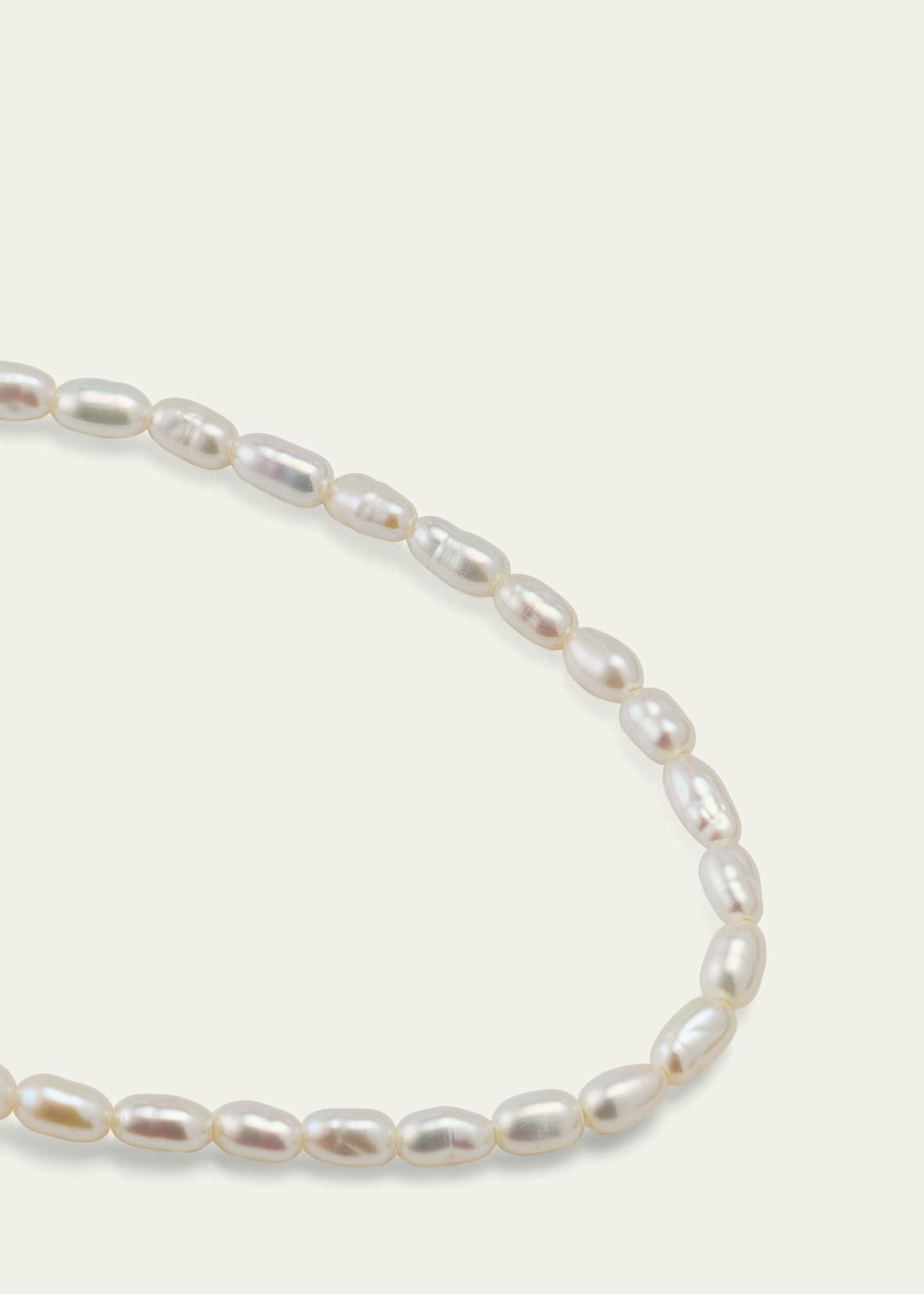 V.BELLAN 14K Yellow and White Gold Skinny Freshwater Pearl Choker Image 3 of 4