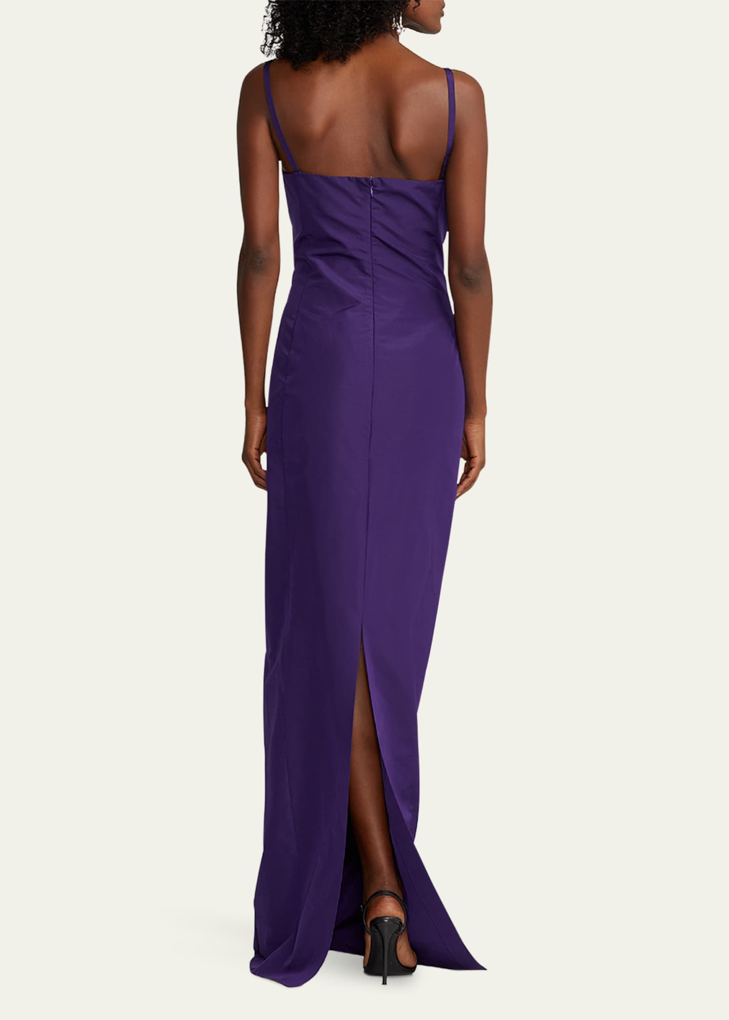 Ralph Lauren Collection Krystina Straight-Neck Column Evening Dress ...