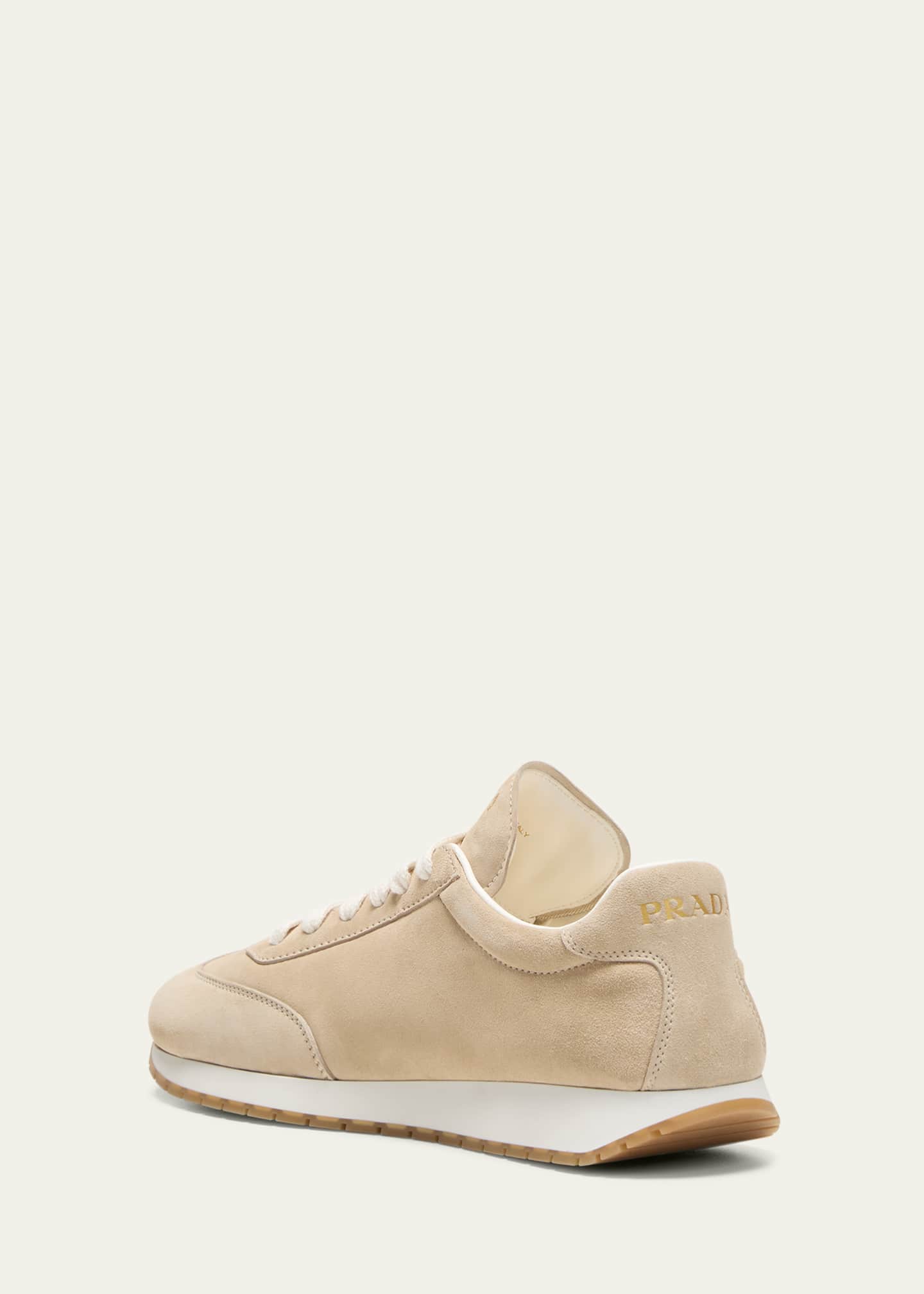 Prada Suede Lace-Up Runner Sneakers Image 4 of 5