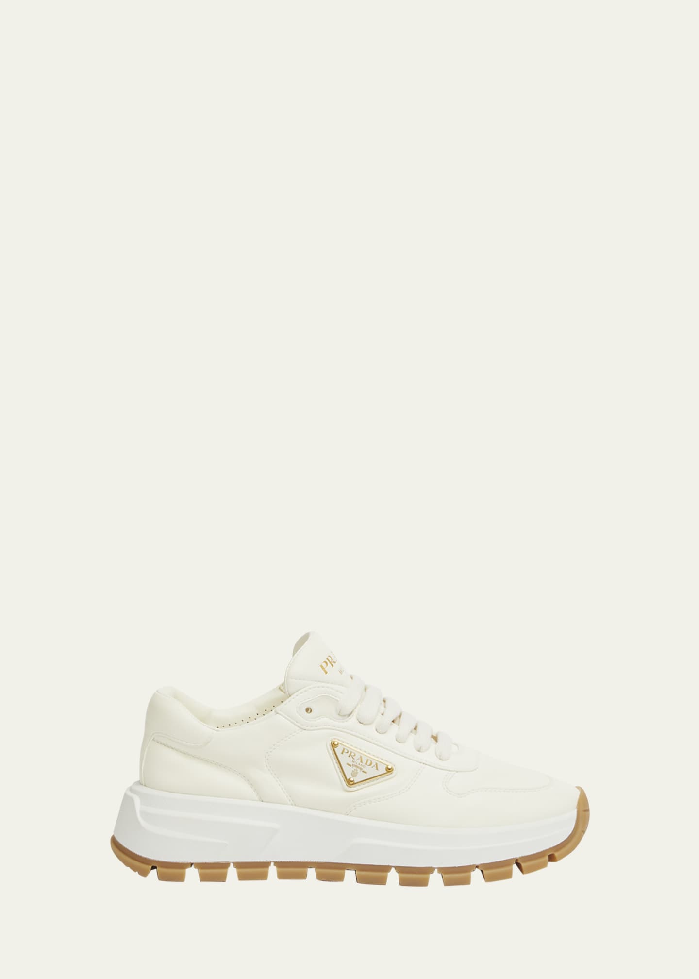 Prada Leather Logo Runner Sneakers - Bergdorf Goodman