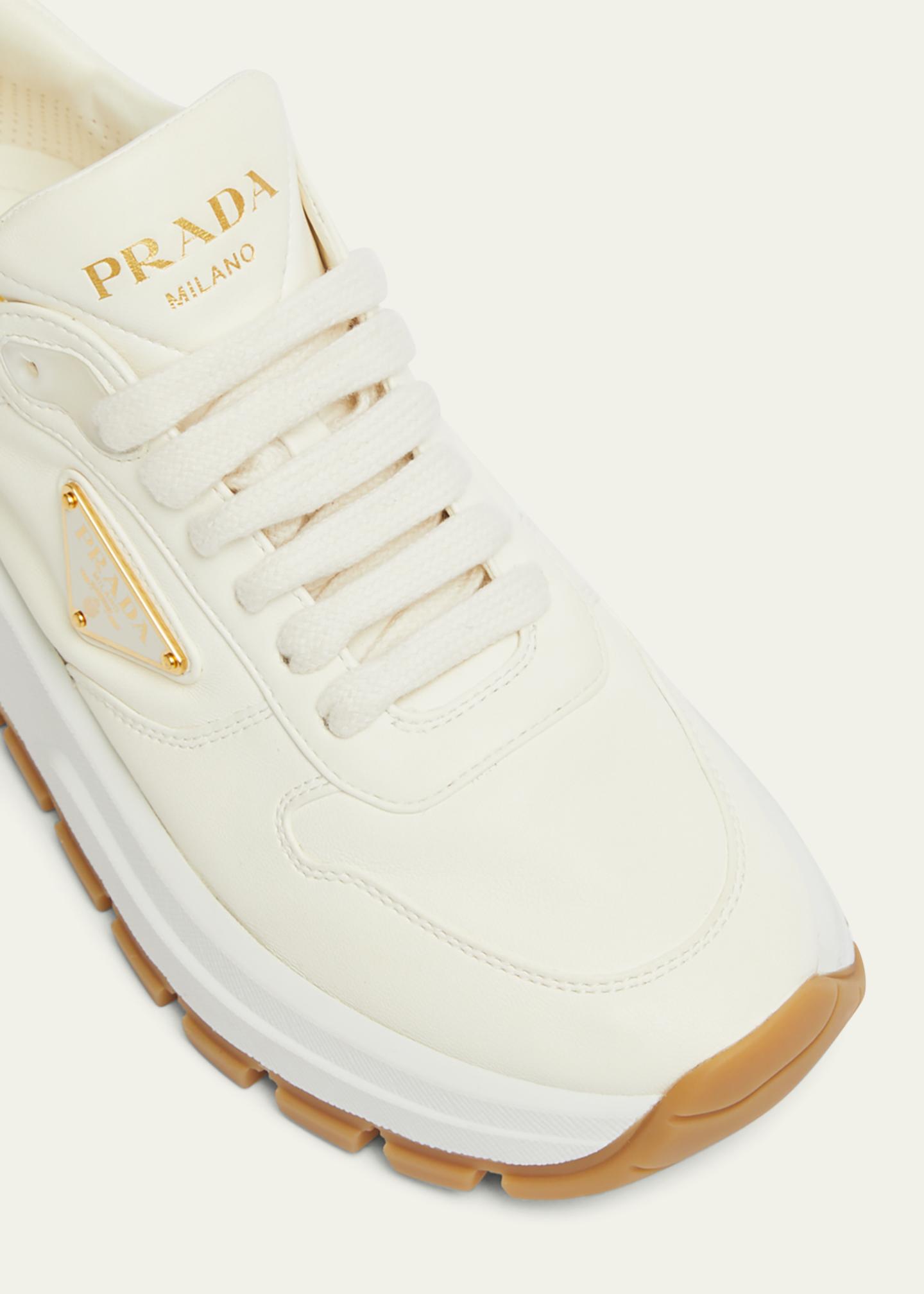 Prada Leather Logo Runner Sneakers - Bergdorf Goodman