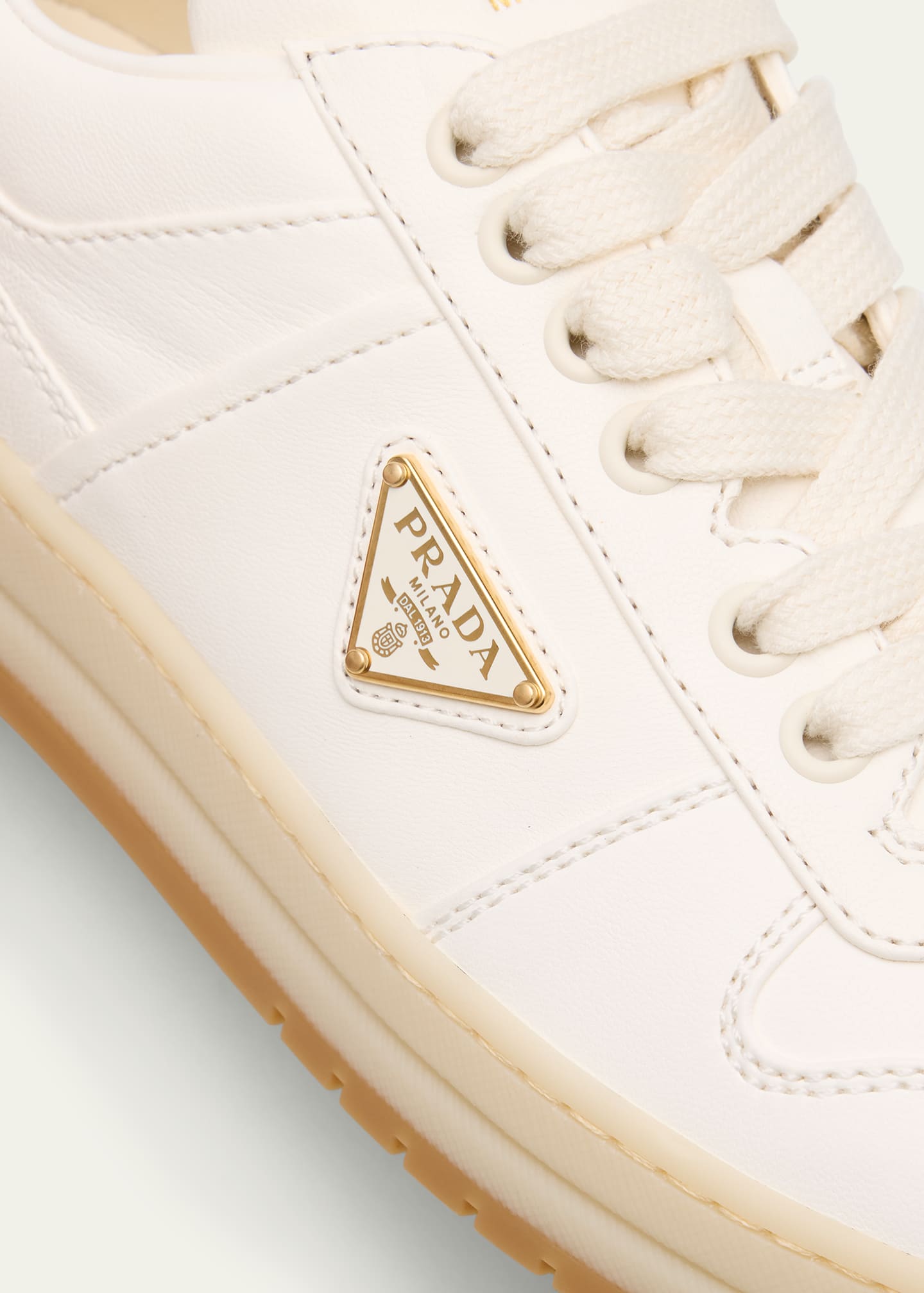 Prada Leather Low-Top Sneakers - Bergdorf Goodman