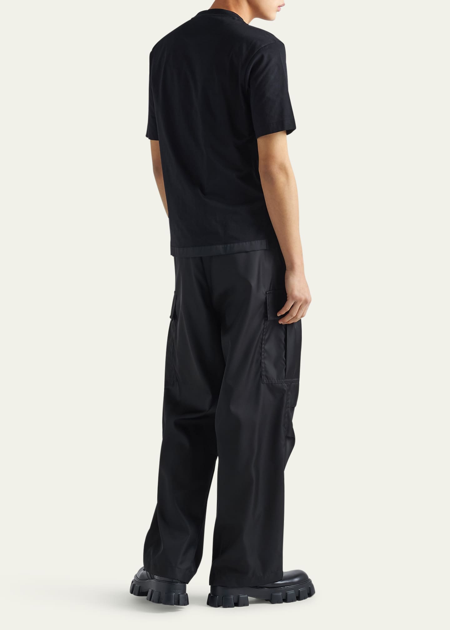 Prada Men's Jersey Logo Pocket T-Shirt Image 3 of 5