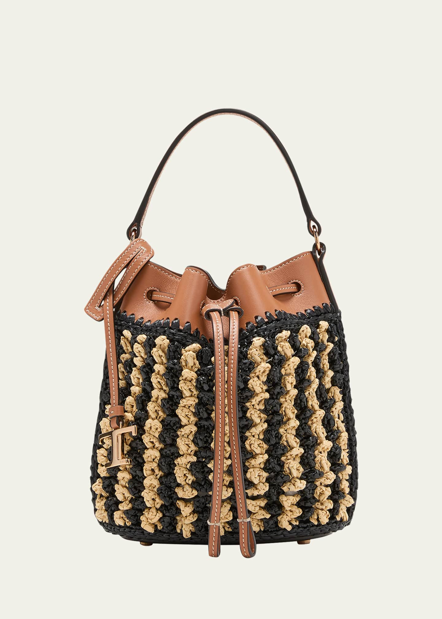 Tod's Micro Striped Crochet Bucket Bag - Bergdorf Goodman