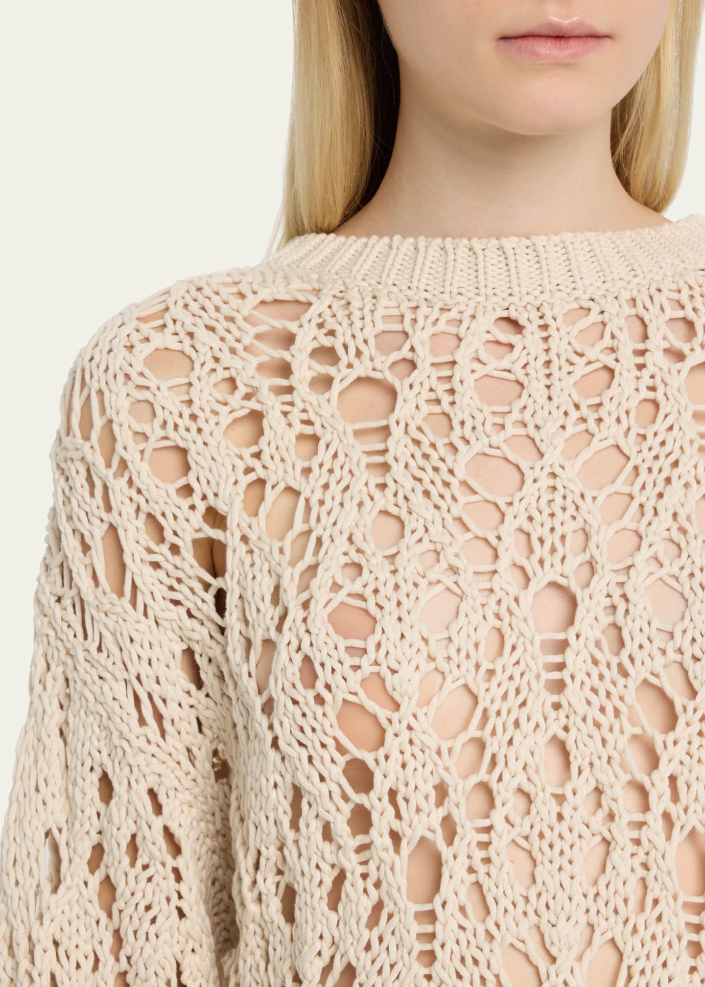 Open weave crochet sweater deals