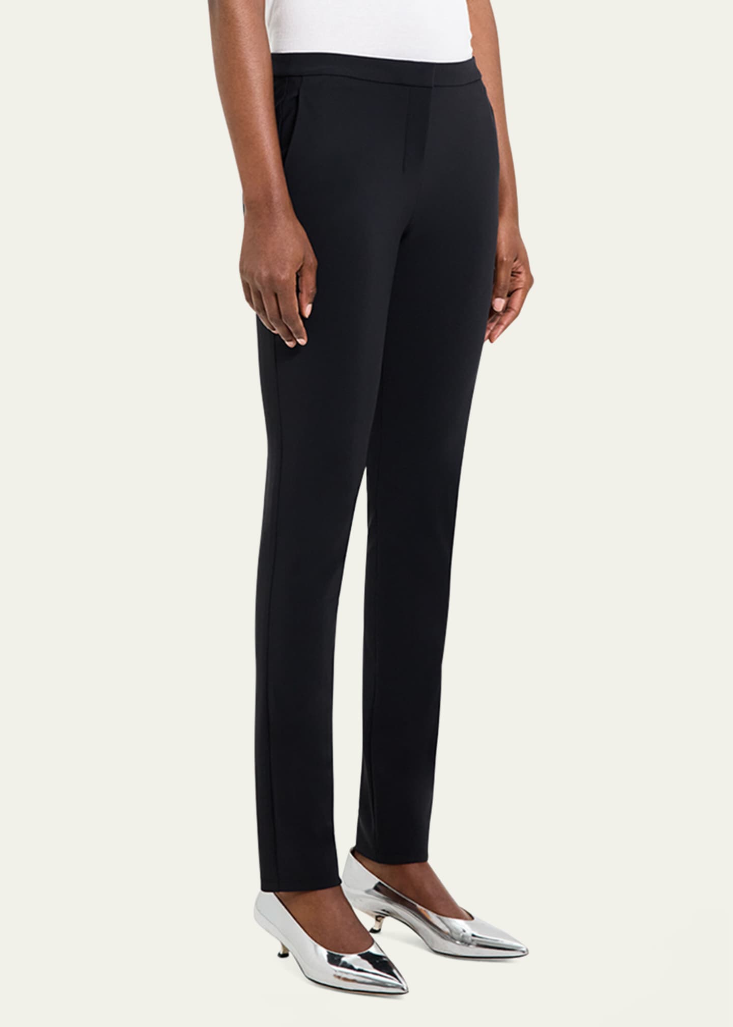 Theory Low-Rise Precision Ponte Skinny Pants - Bergdorf Goodman