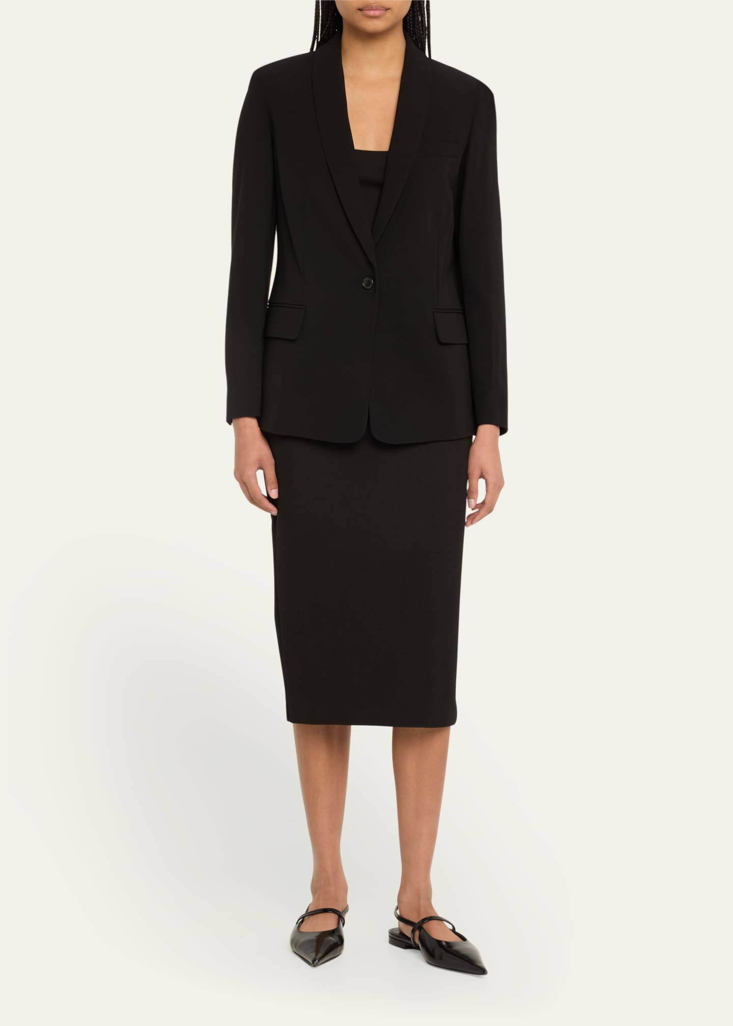 Crepe Blazer with Shawl Collar – Eclipse