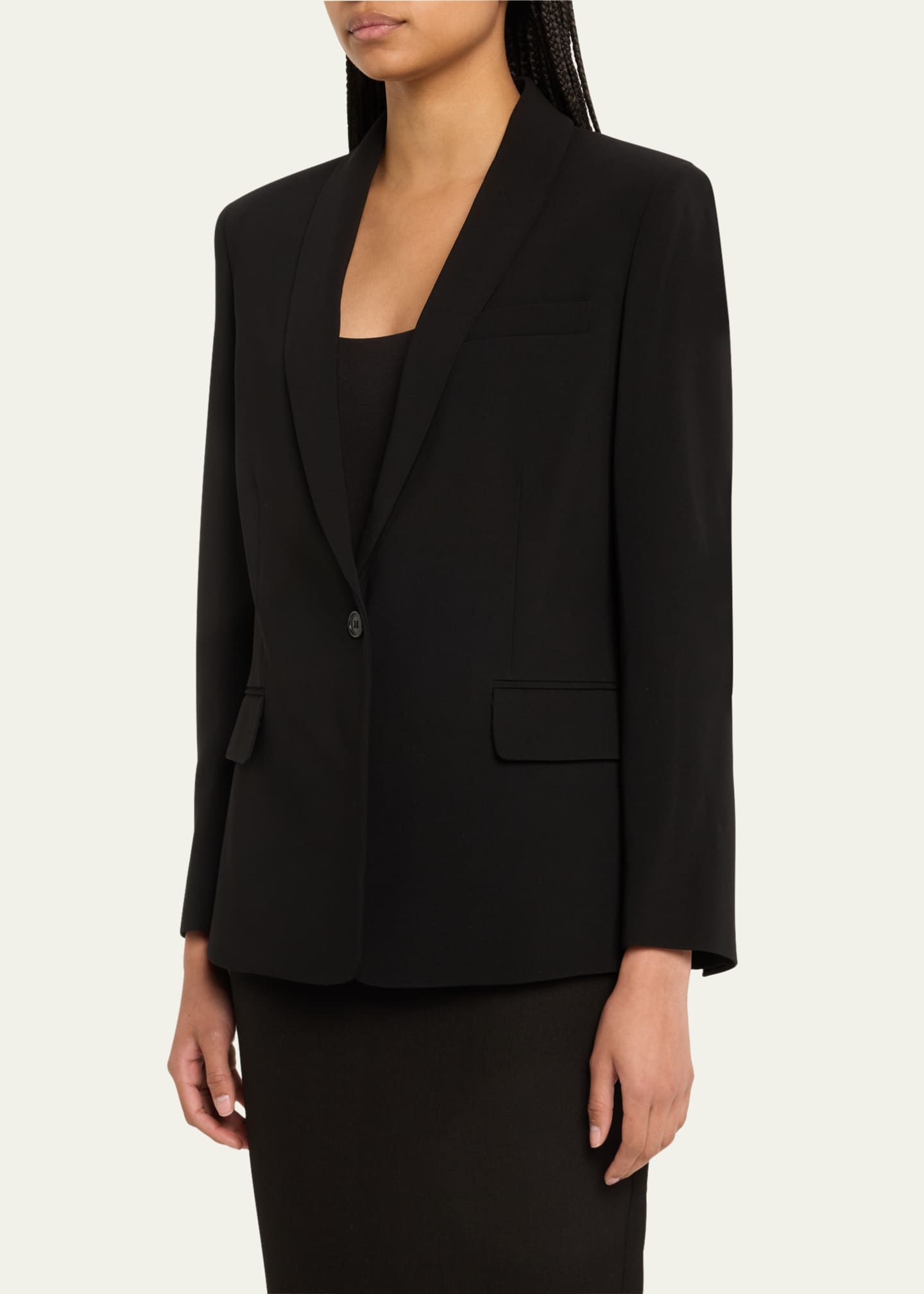 Crepe Blazer with Shawl Collar – Eclipse