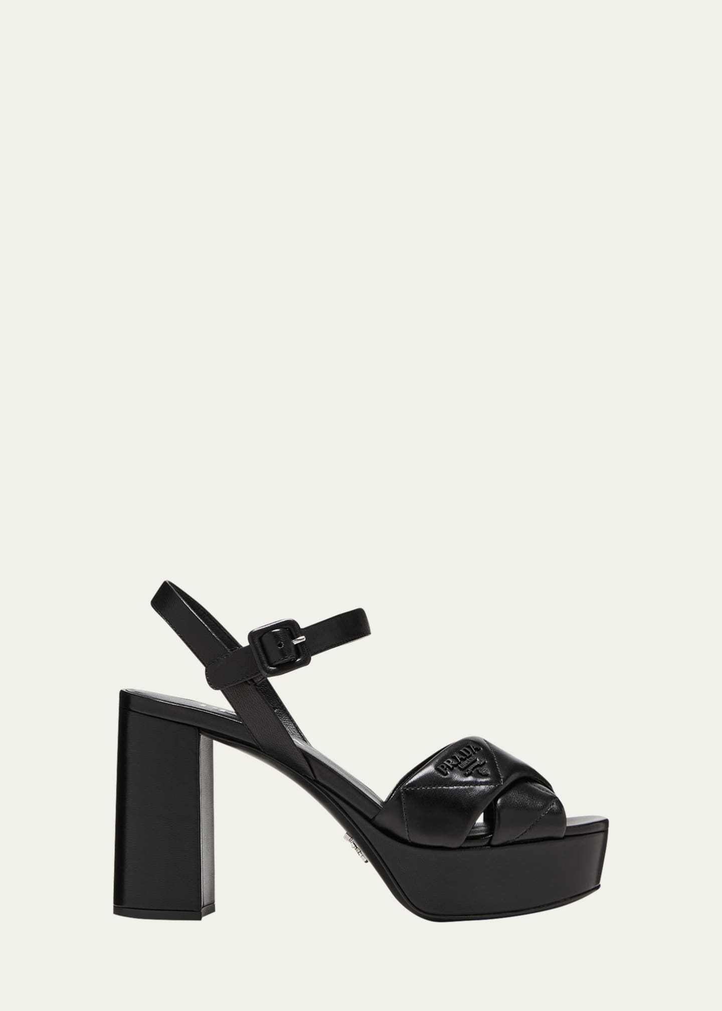 Prada leather discount platform sandals