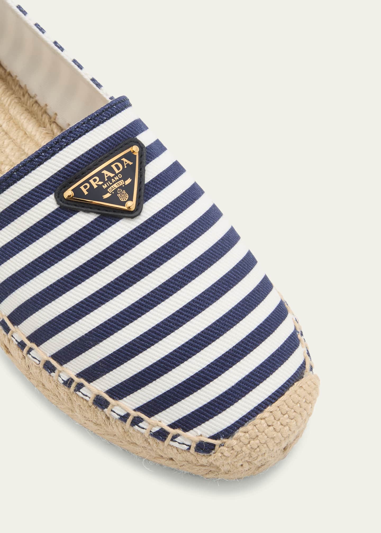 Prada Stripe Cotton Espadrille Loafers Image 3 of 3