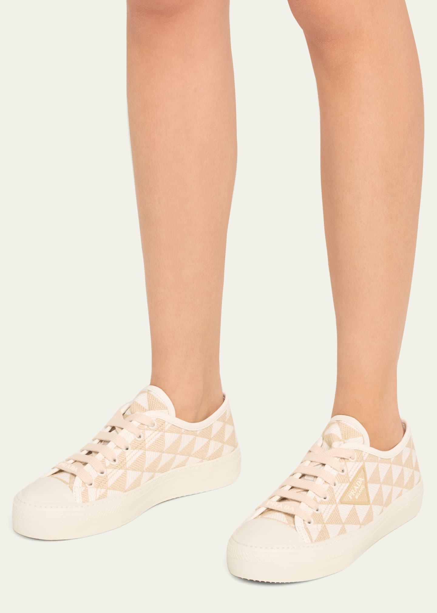 quilted low top sneaker prada