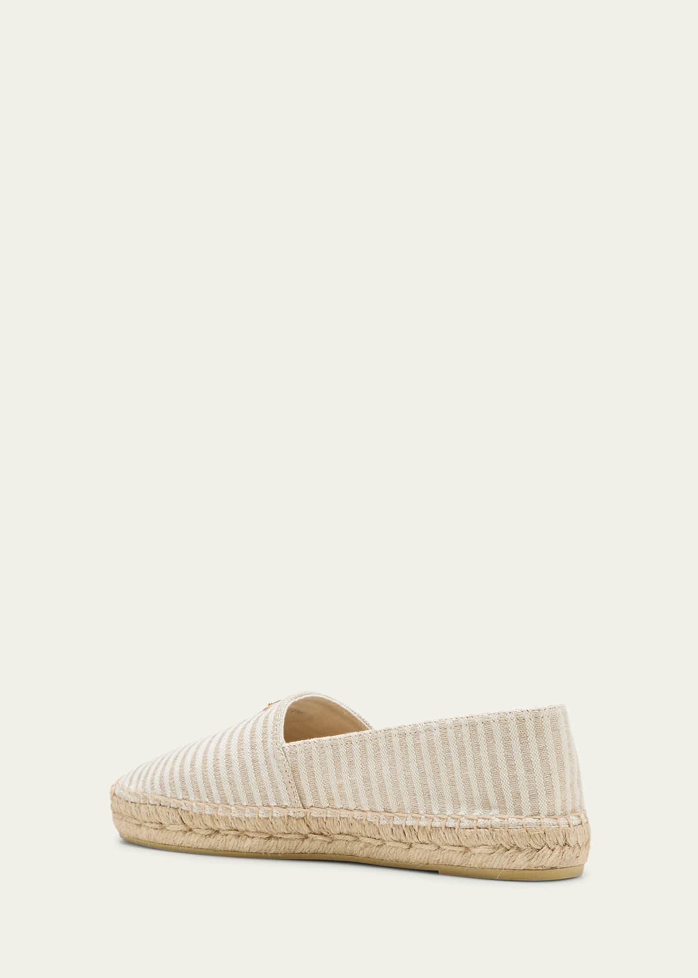 Prada Stripe Cotton Espadrille Loafers Image 4 of 5