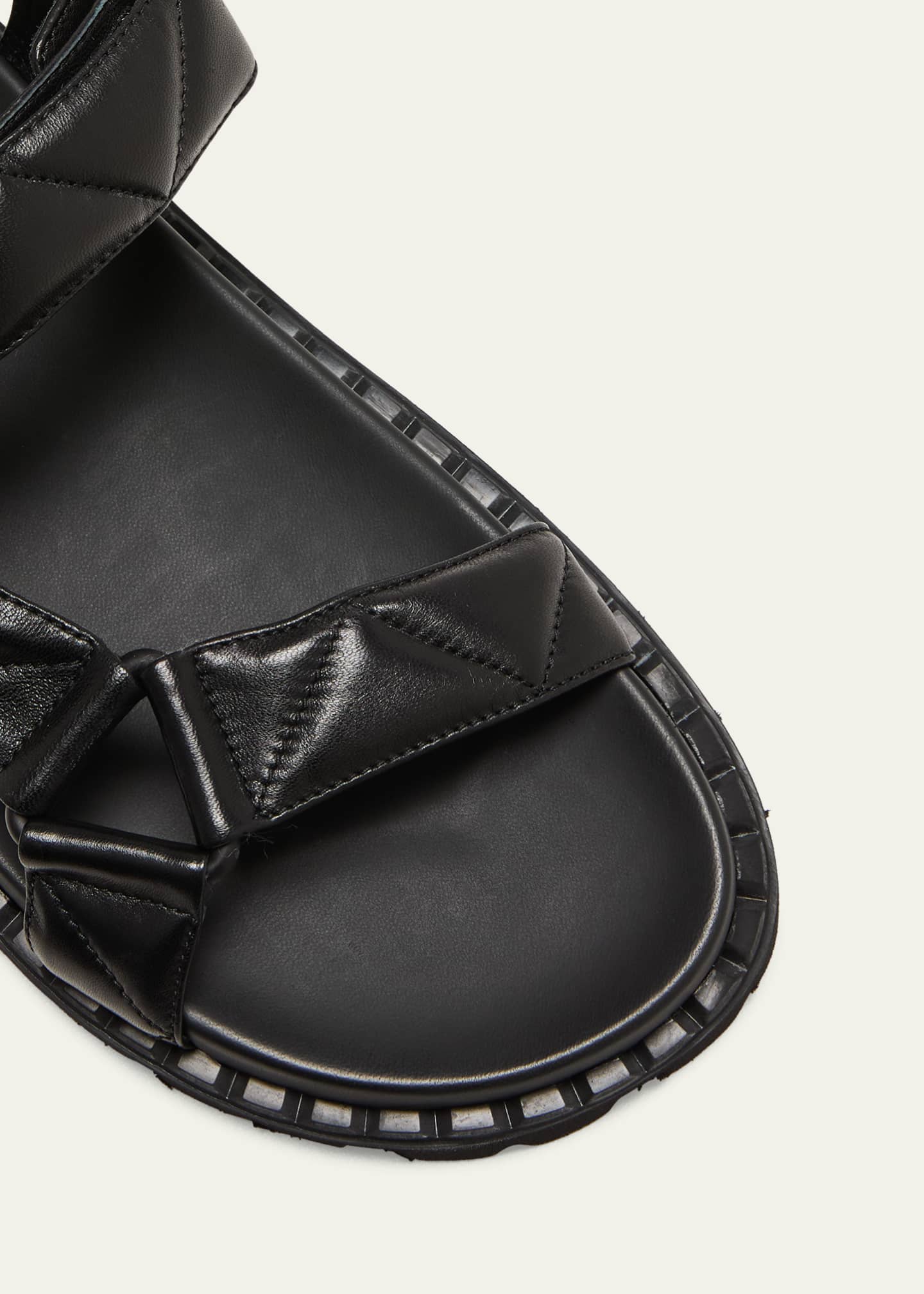 Prada Fussbet Quilted T-Strap Sporty Sandals Image 5 of 5
