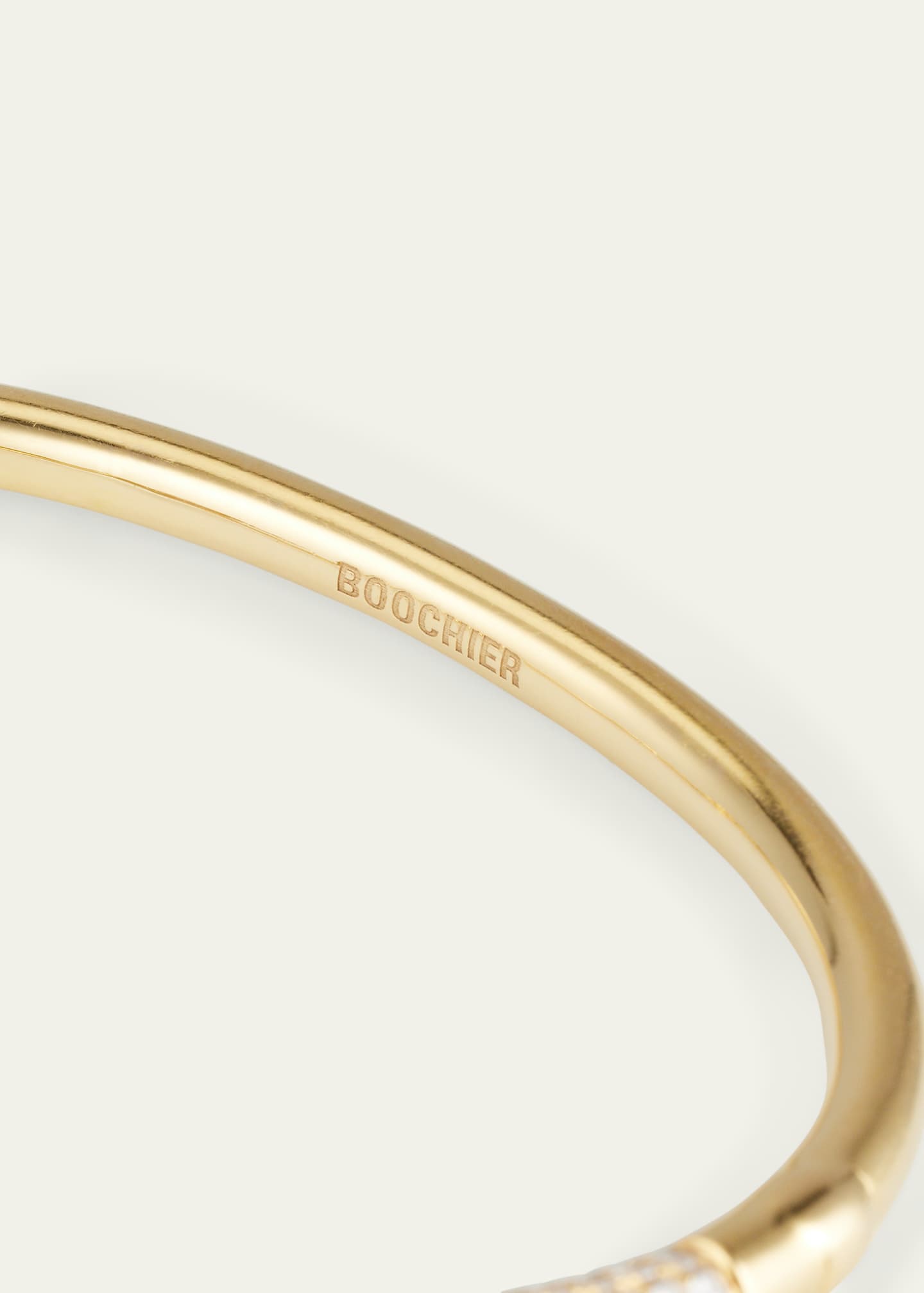 Boochier 18K Yellow Gold Full Pave Diamond Ties Bangle Bracelet Image 4 of 4