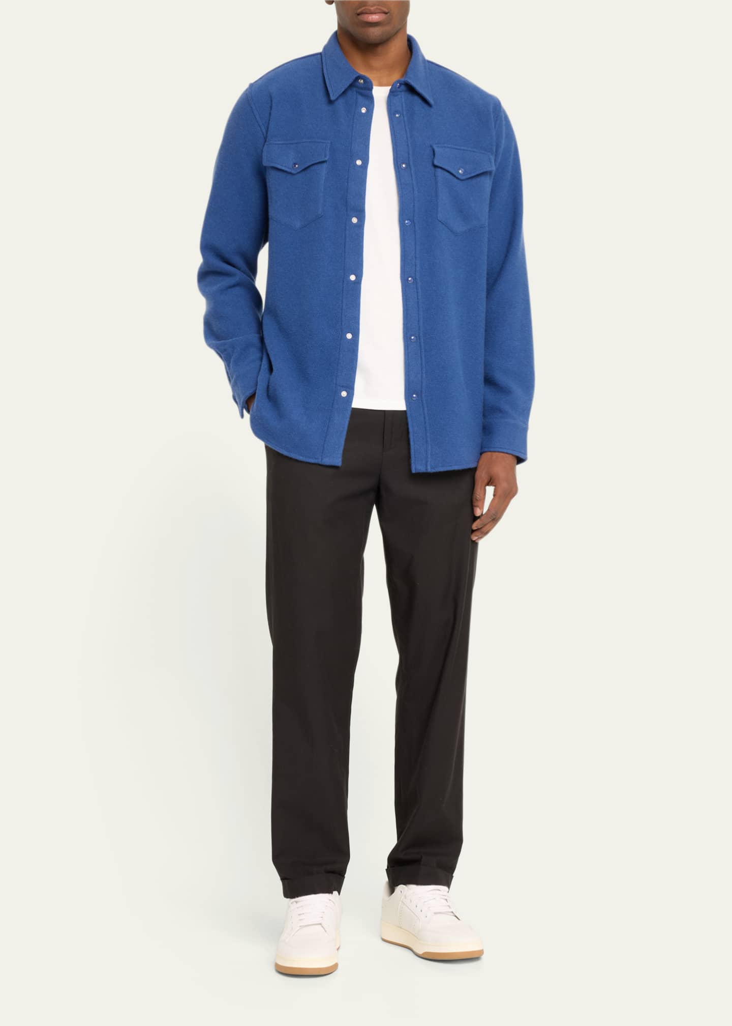 God's True Cashmere Men's Cashmere Lapis Lazuli Shirt Image 2 of 5