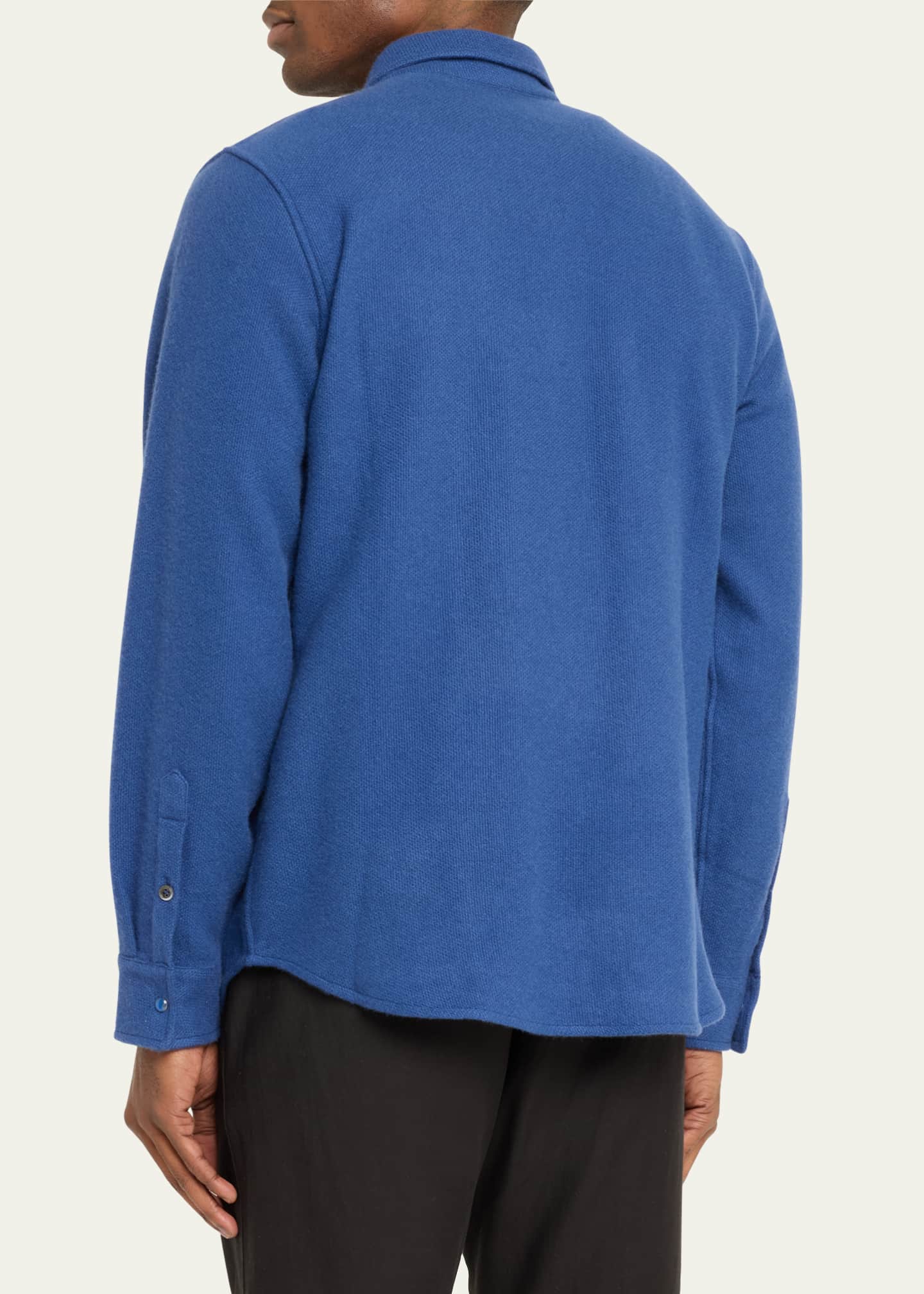 God's True Cashmere Men's Cashmere Lapis Lazuli Shirt Image 3 of 5
