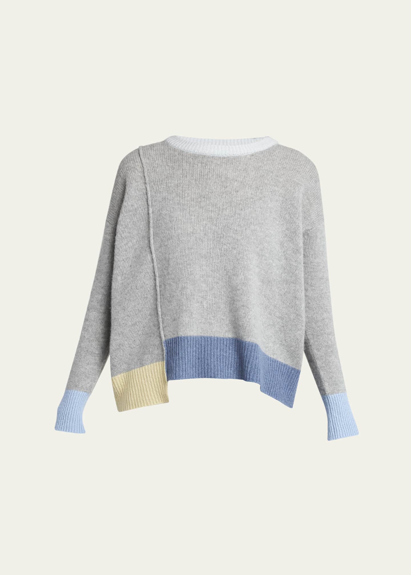 Patchwork crewneck sweater store