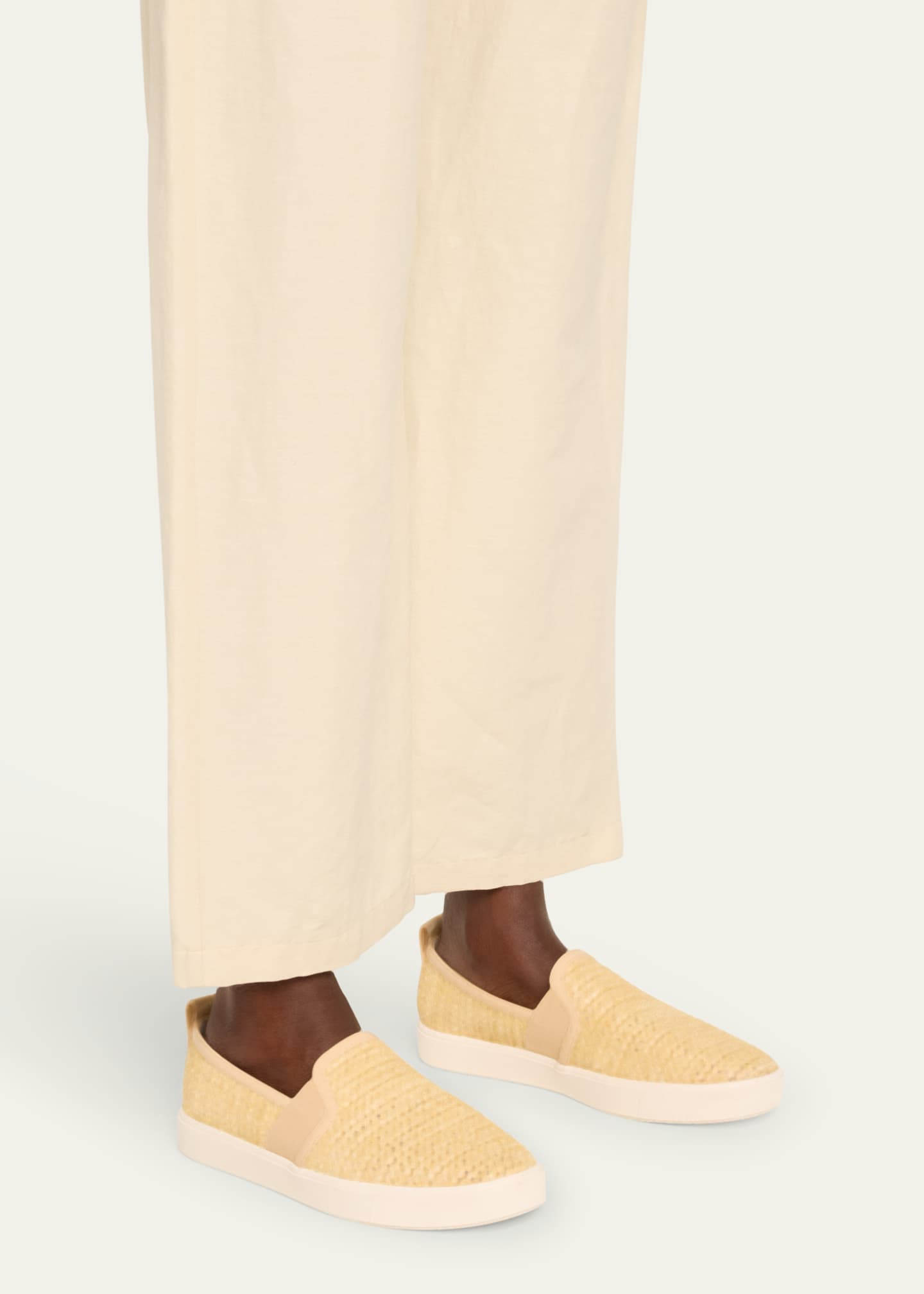 Vince Blair Raffia Slip On Sneakers Bergdorf Goodman