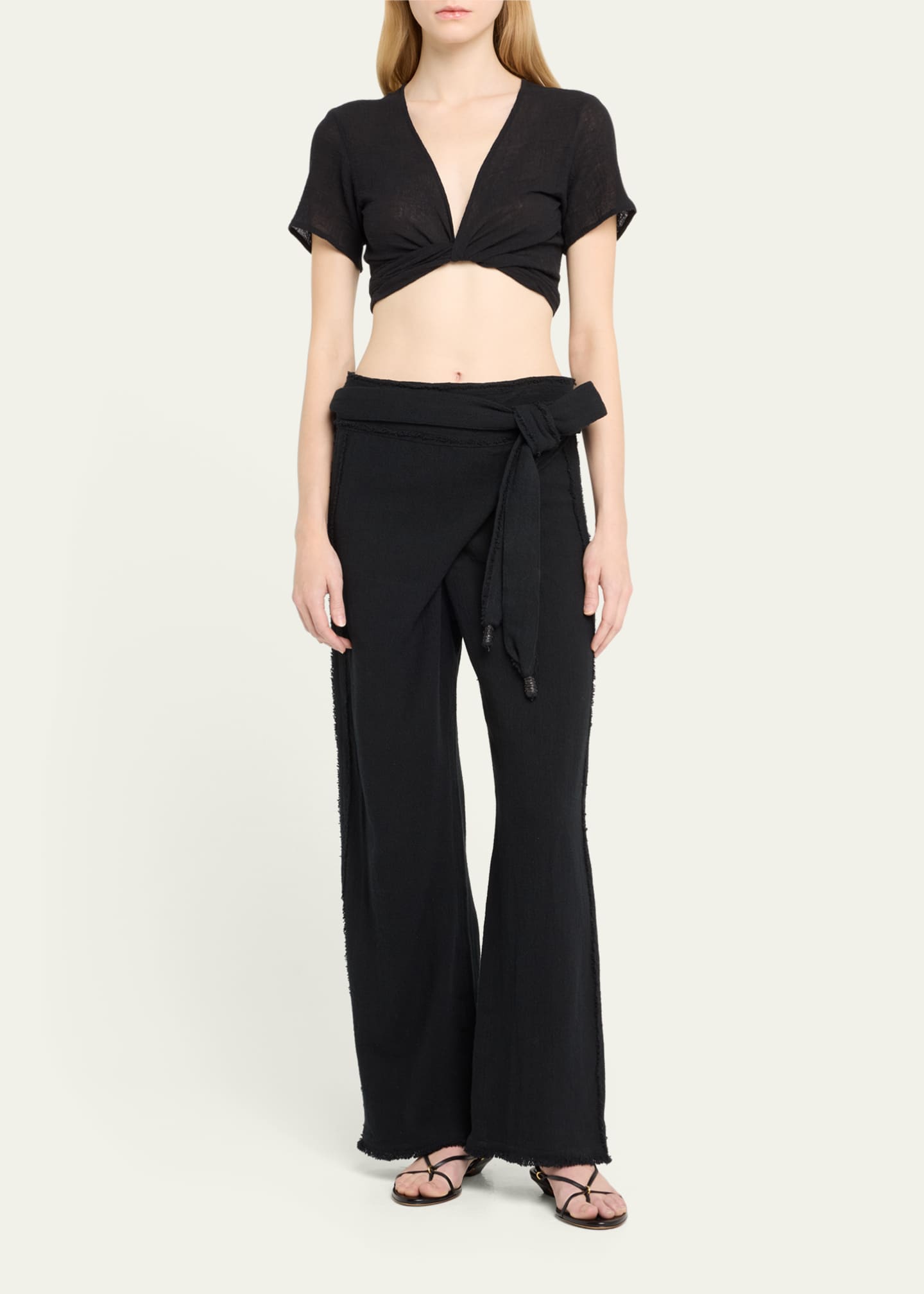 CARAVANA Lahuncito Gauze Crop Top Bergdorf Goodman