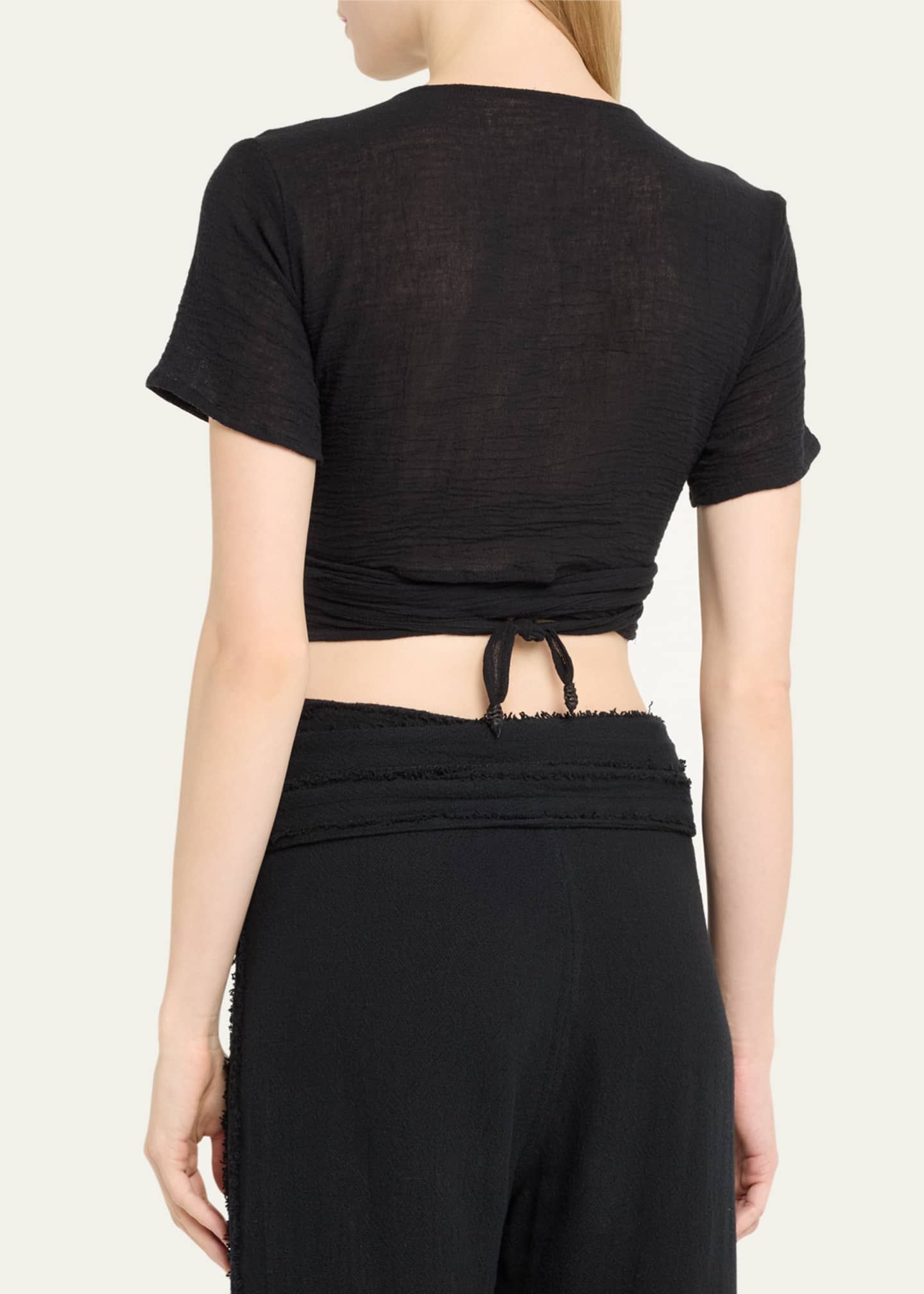 CARAVANA Lahuncito Gauze Crop Top Bergdorf Goodman