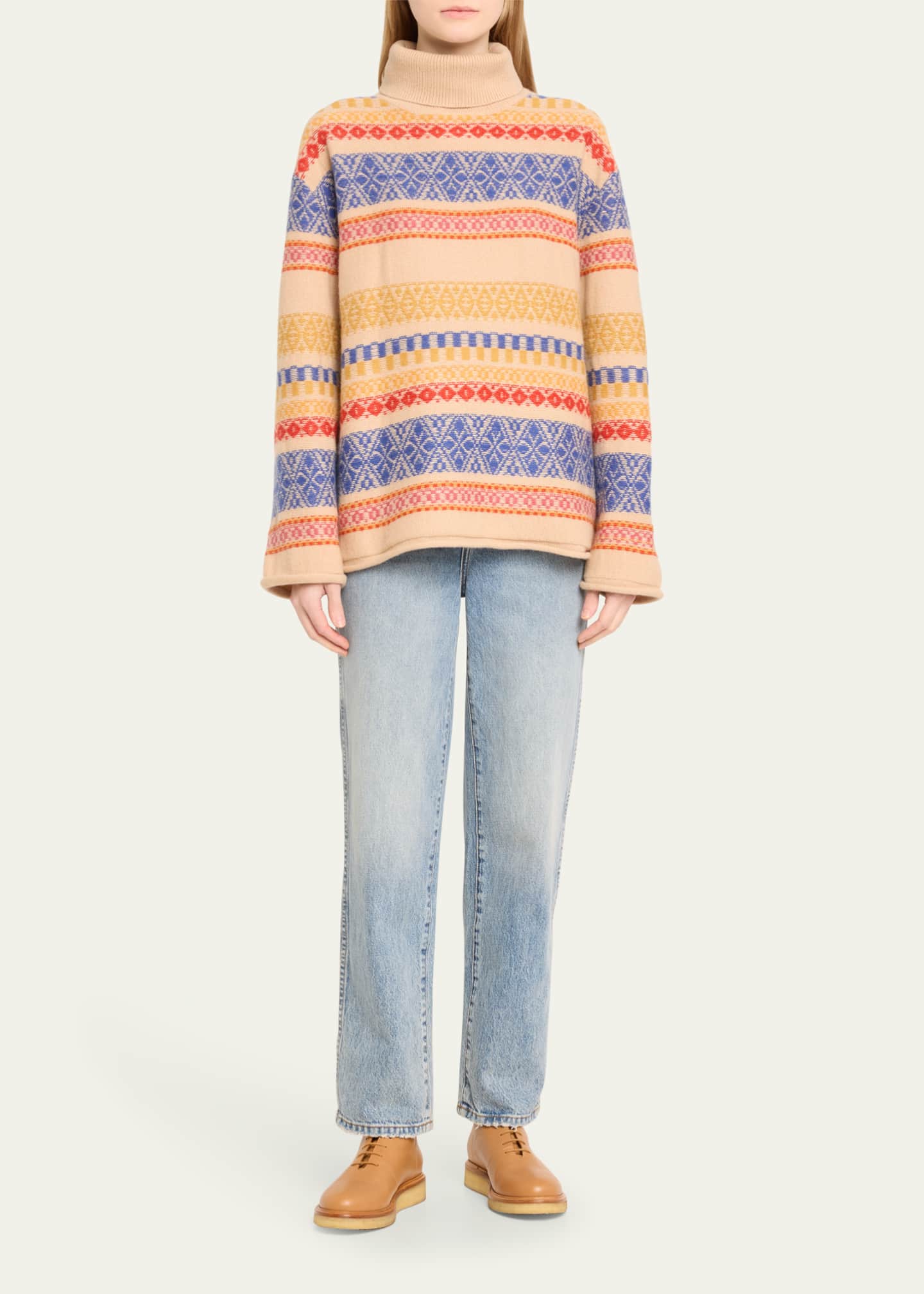 The Elder Statesman Hazy Isle Turtleneck Cashmere Sweater
