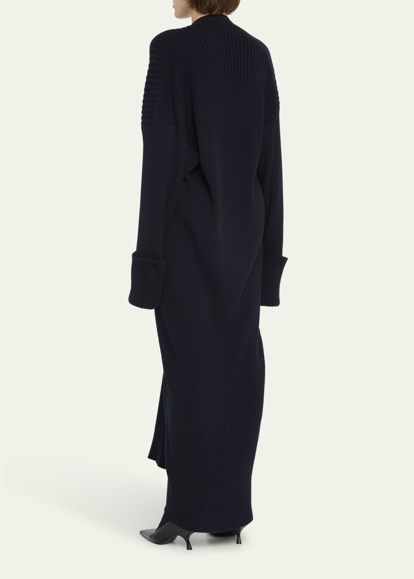 THE ROW Elodie Ribbed CuffSleeve Dress Bergdorf Goodman