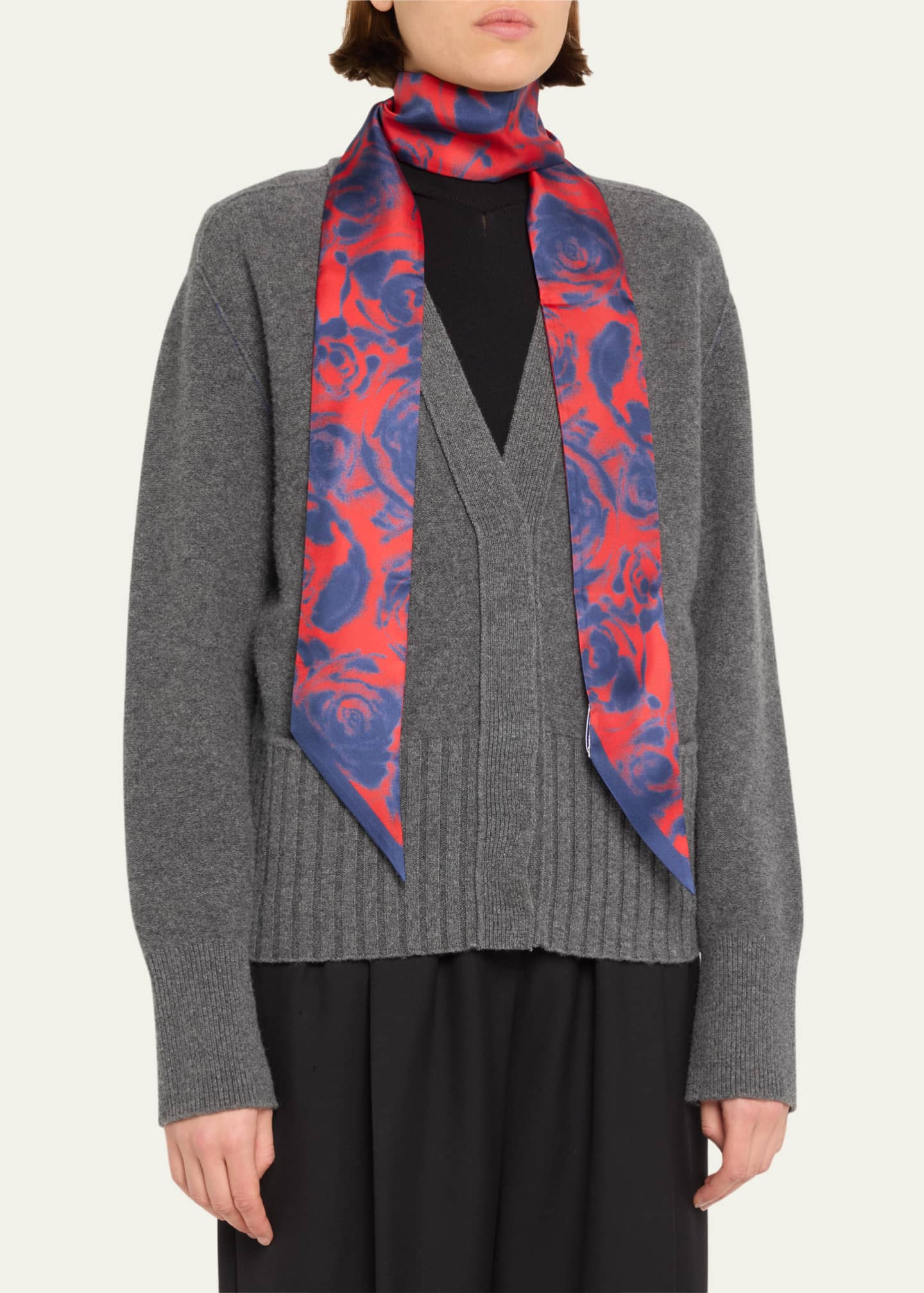 Burberry Rose Silk Skinny Scarf