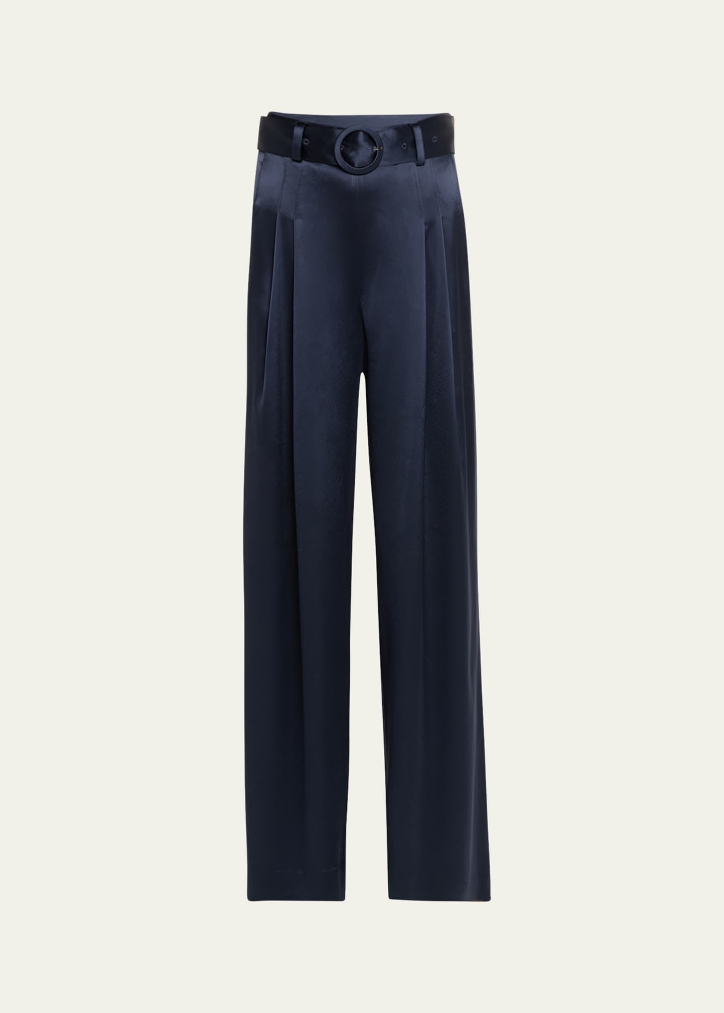 Cinq a Sept Shauna Pleated Satin Wide-Leg Pants Image 1 of 5