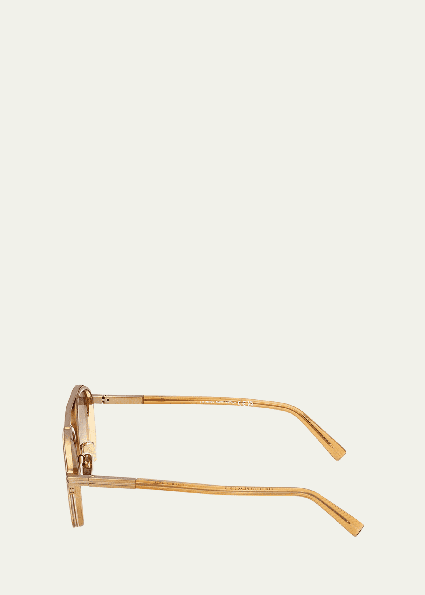 ZEGNA Men's ORIZZONTE Geometric Acetate and Metal Sunglasses Image 3 of 3