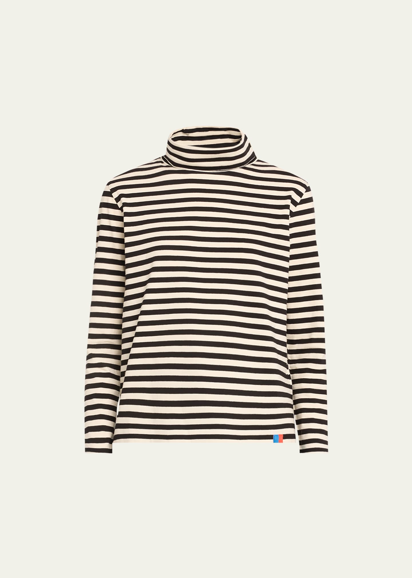Kule The Modern Cotton Stripe Long-Sleeve Turtleneck T-Shirt Image 1 of 5