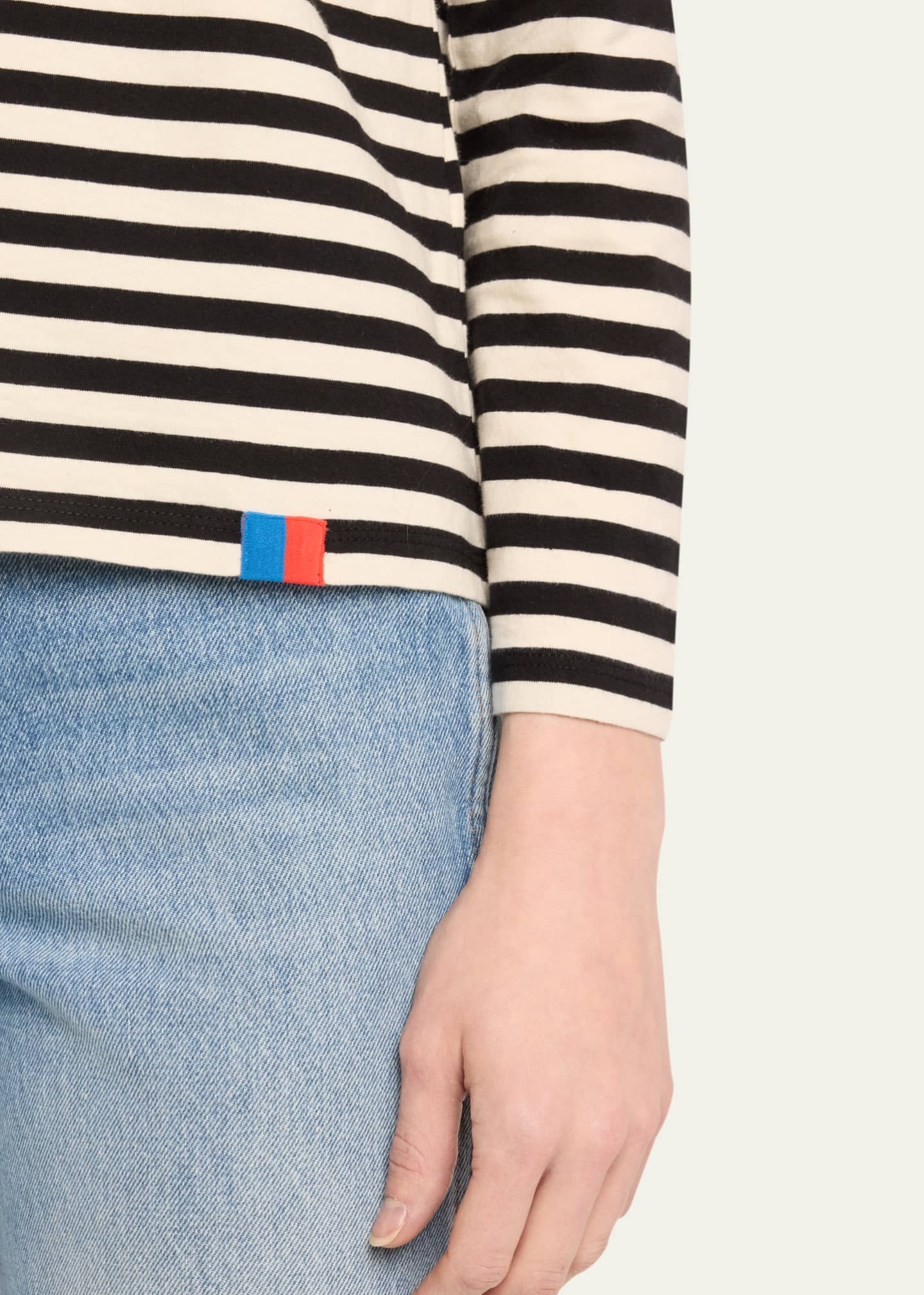 Kule The Modern Cotton Stripe Long-Sleeve Turtleneck T-Shirt Image 5 of 5