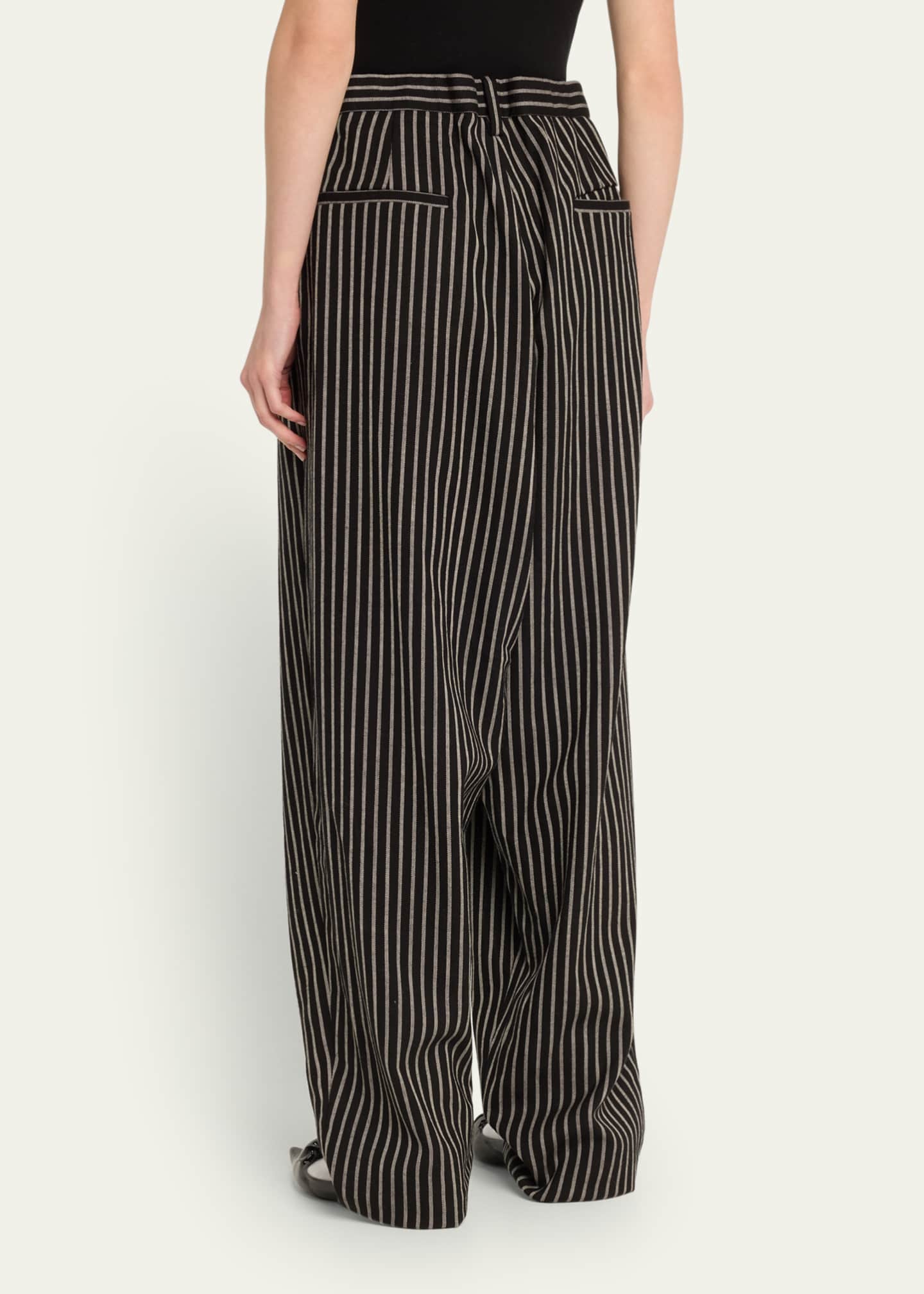 Marc Jacobs Runway Striped Oversized Wool Trousers - Bergdorf Goodman