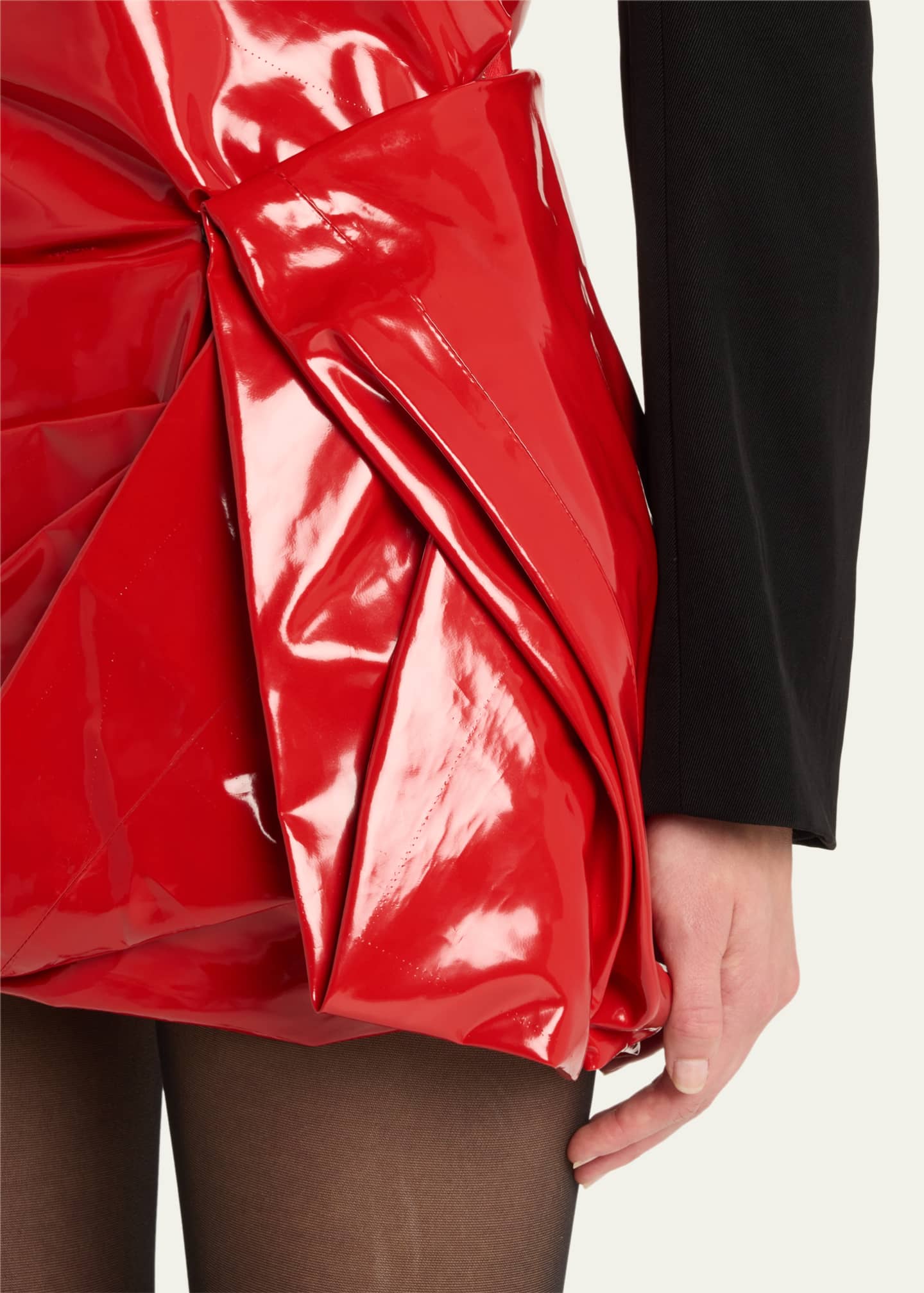 Marc Jacobs Runway Leather Engineered Draped Mini Skirt - Bergdorf Goodman
