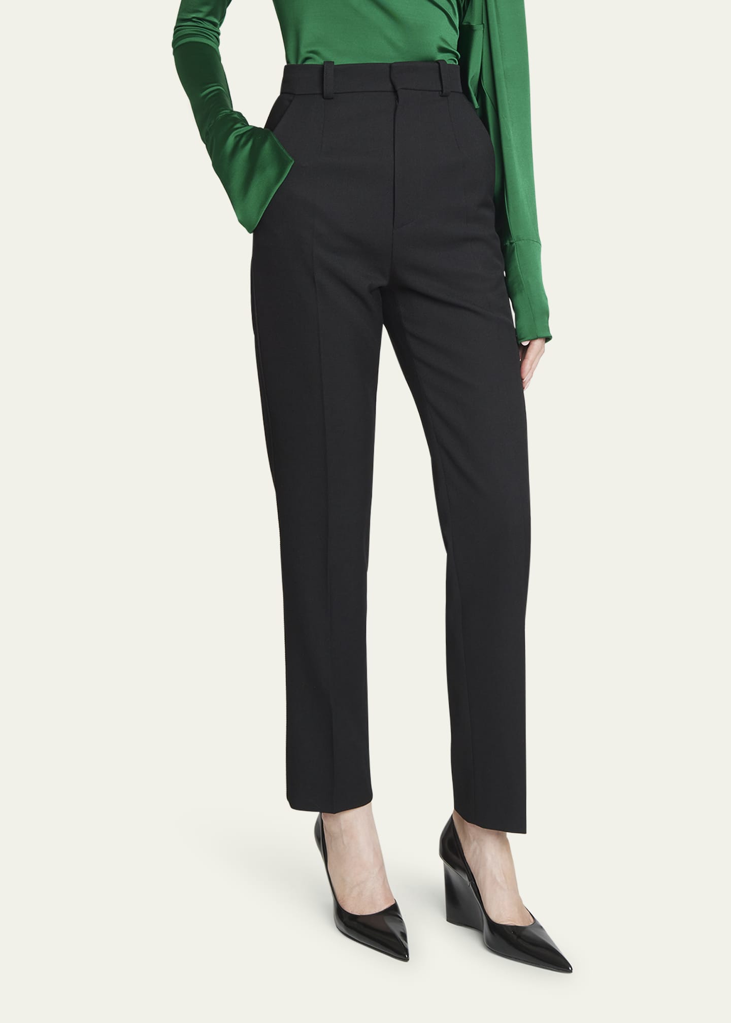 Victoria Beckham Cropped Kick-Flare Trousers - Bergdorf Goodman