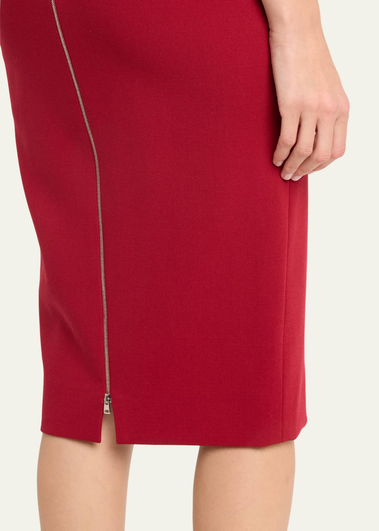 Victoria Beckham T-Shirt Fitted Midi Dress with Back Zipper Image 5 of 5