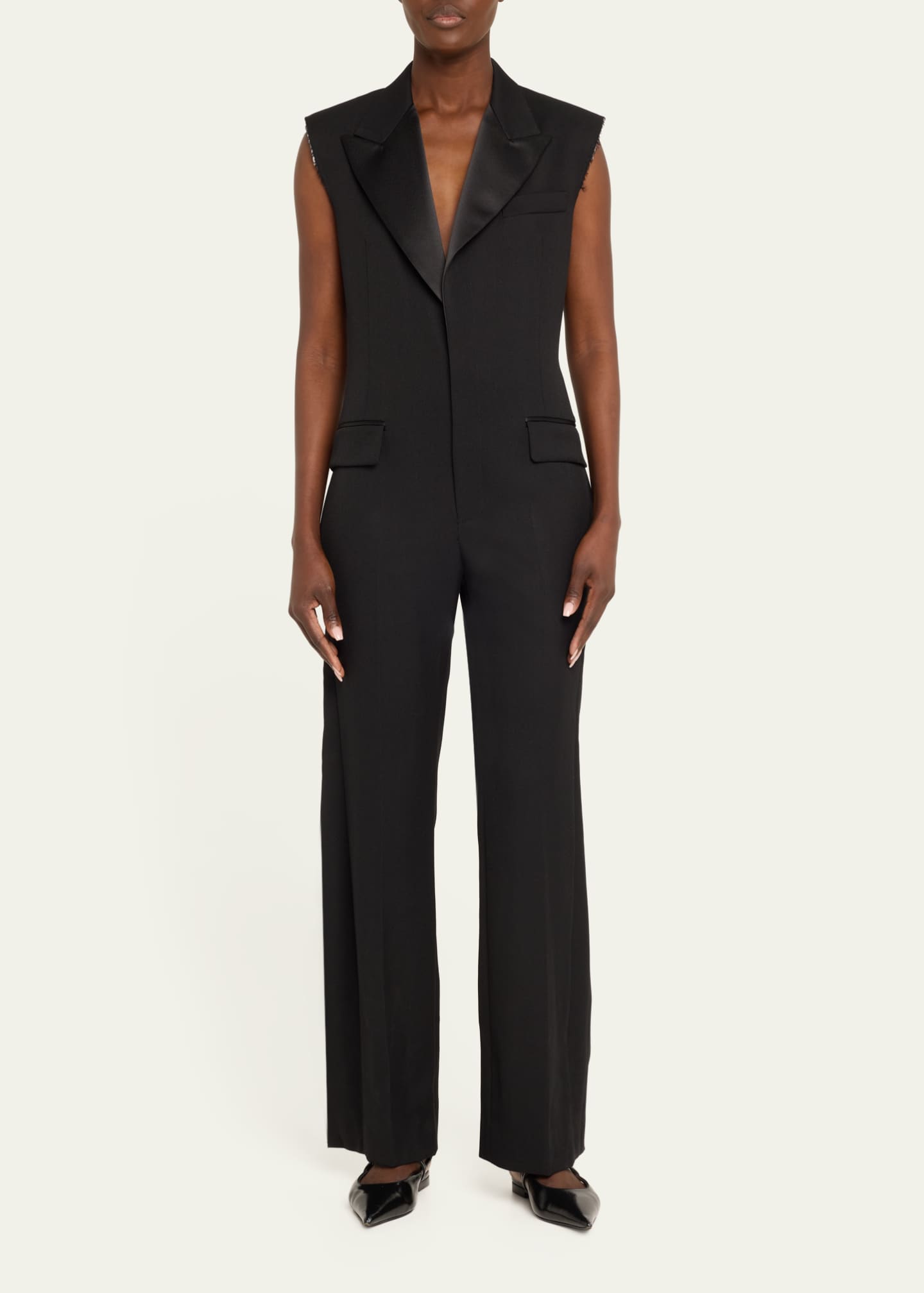 Victoria Beckham Tuxedo Straight-Leg Jumpsuit - Bergdorf Goodman