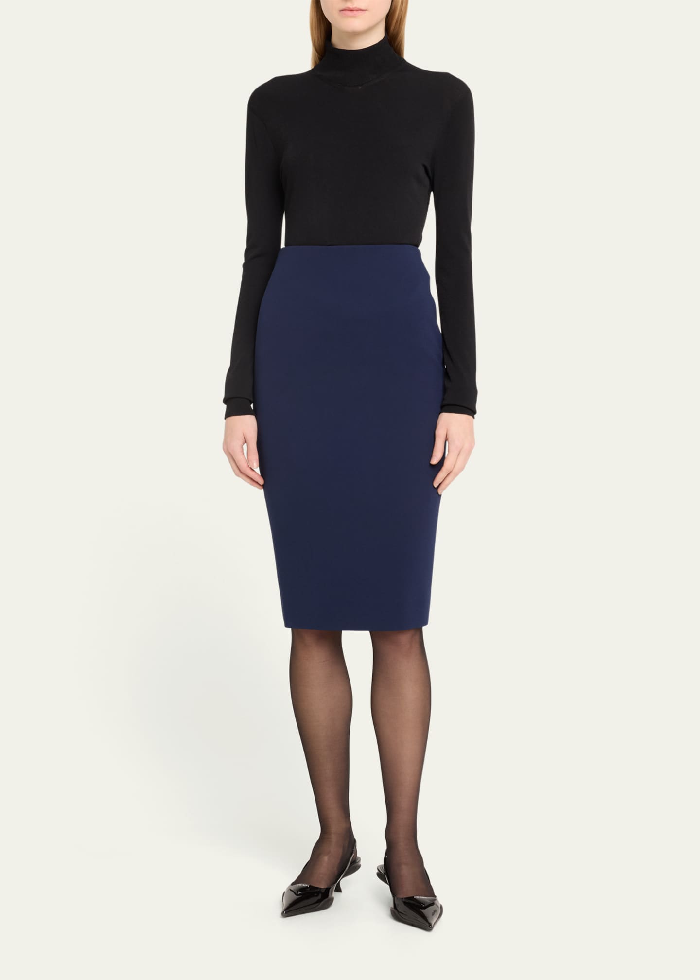 Victoria Beckham Matte Crepe Pencil Skirt Image 2 of 5