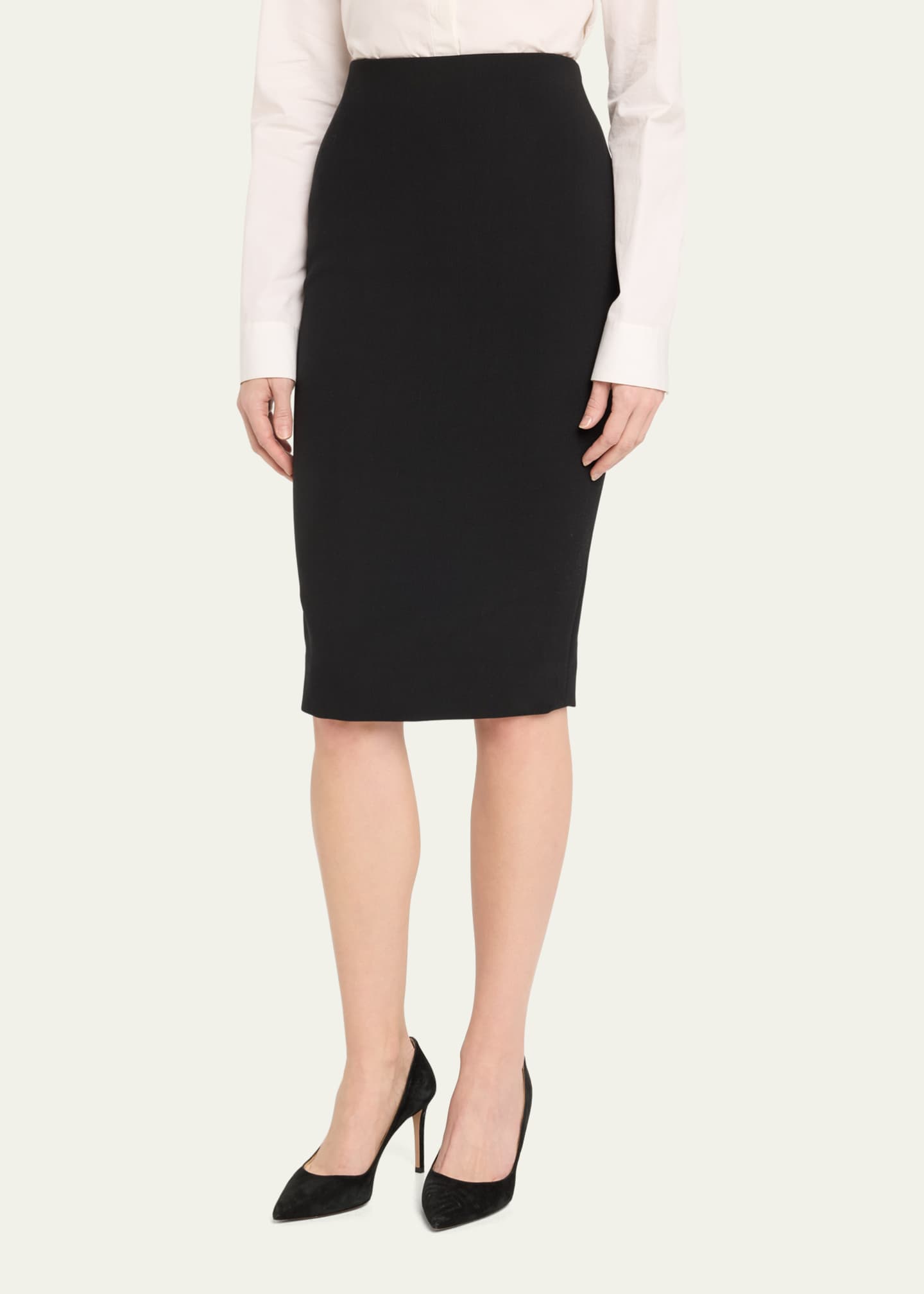 Victoria Beckham Double Wool Crepe Midi Skirt Image 4 of 5