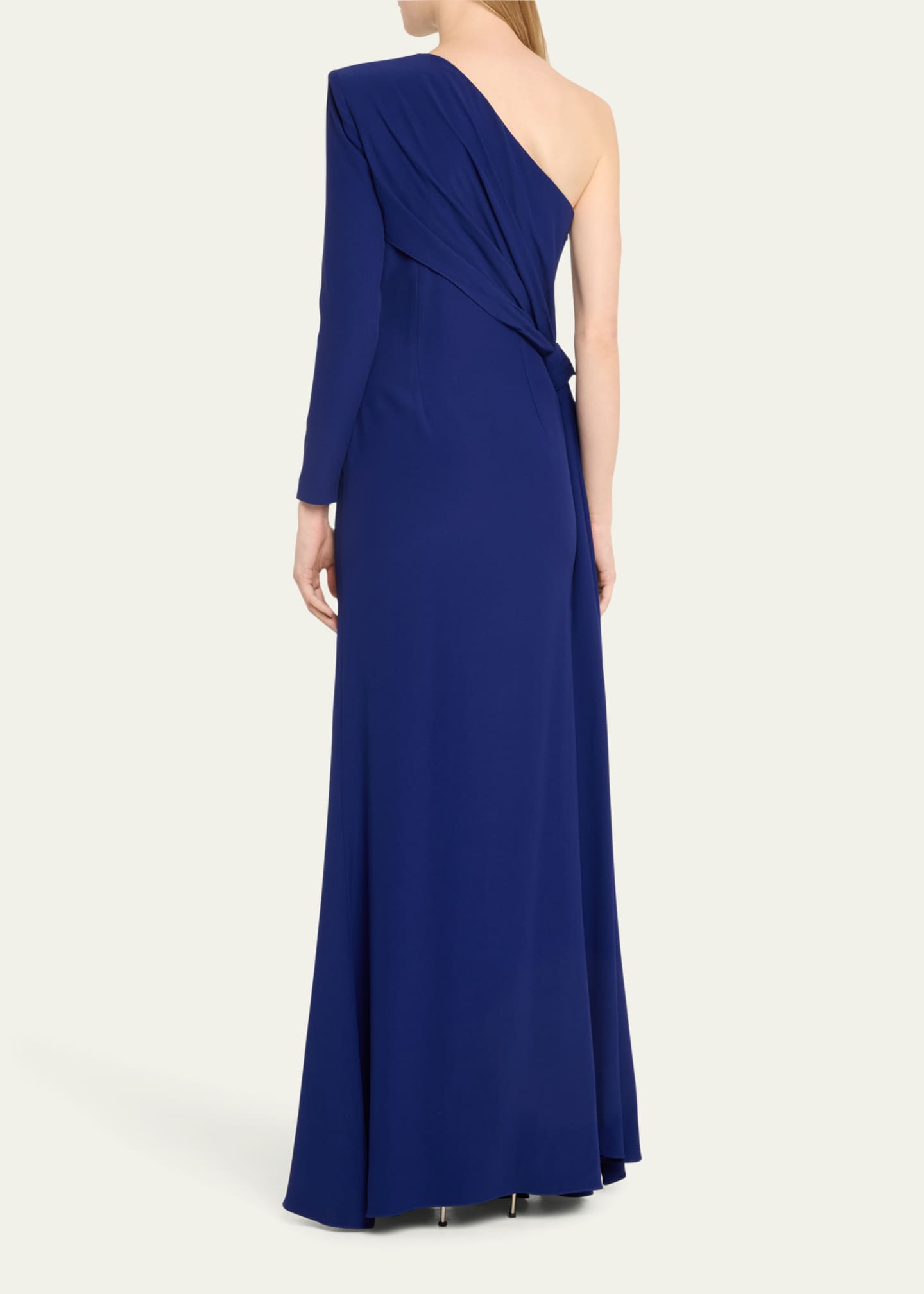 Alexander McQueen Crepe One-Shoulder Gown with Draped Detail - Bergdorf ...