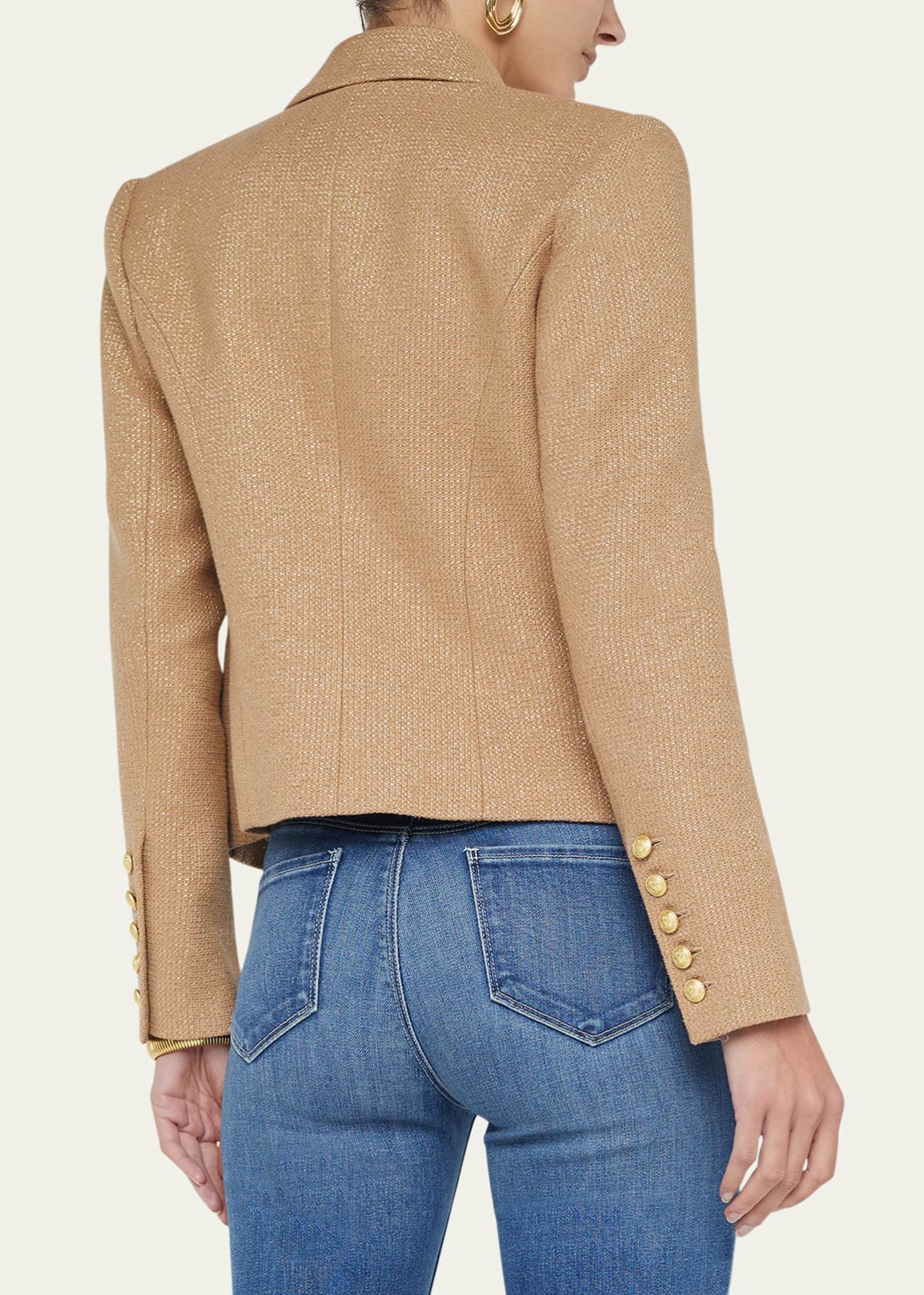 L'Agence Brooke Double-Breasted Cropped Blazer Image 3 of 5